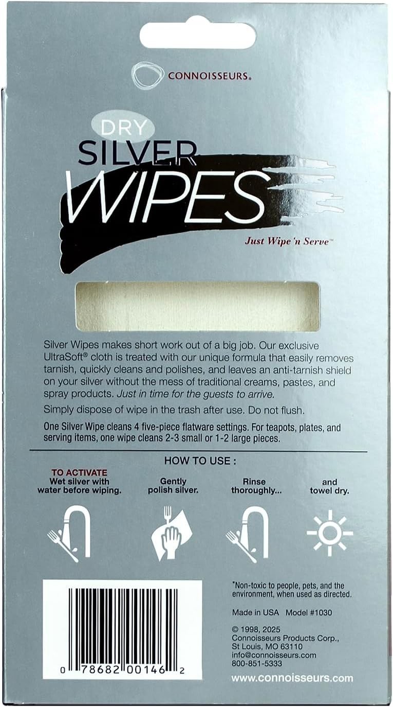 10-Pack Silver Cleaner Wipes for Jewelry & Tableware – Tarnish Removal Made Easy