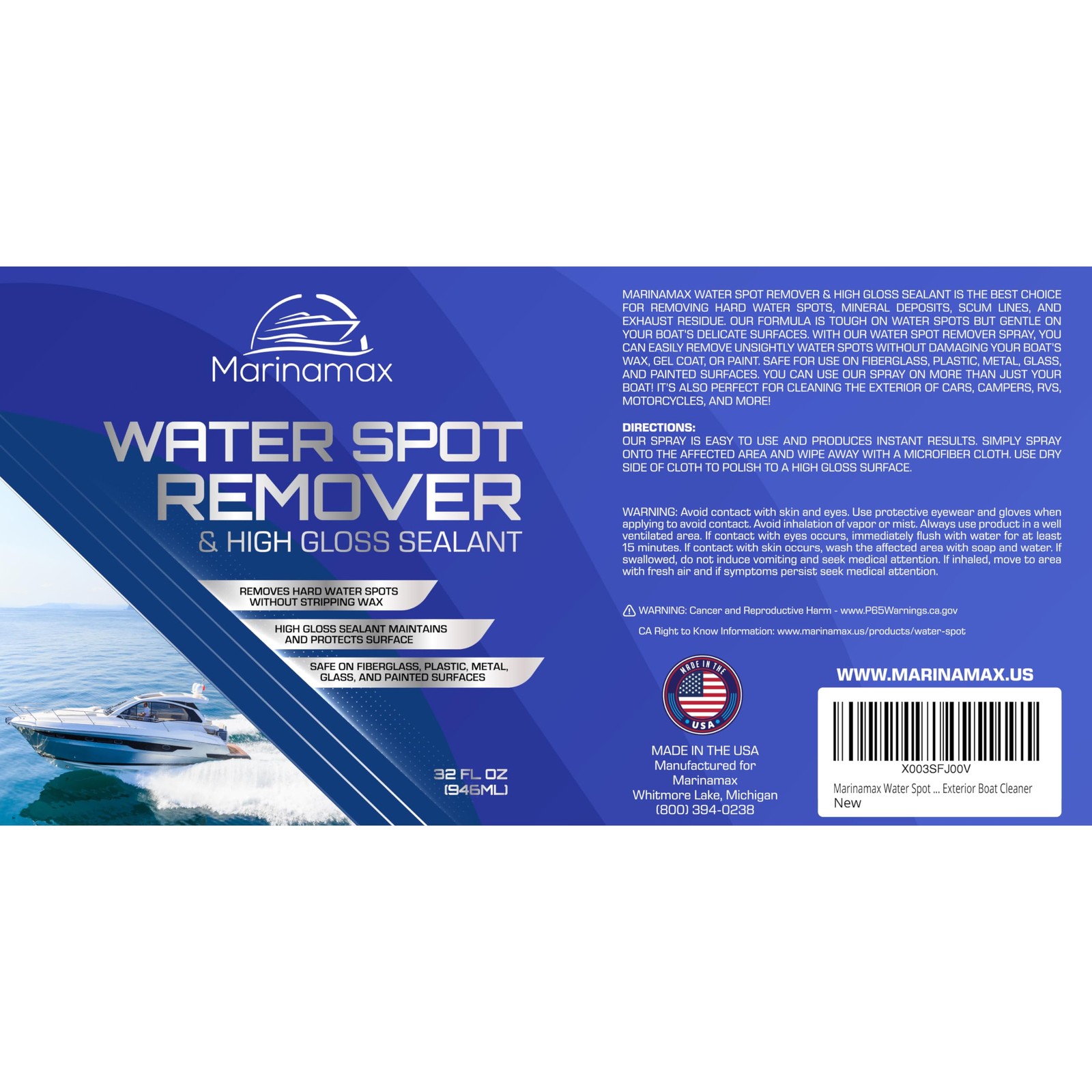 Water Spot Remover and High Gloss Sealant | Marine and Auto | For Boats, Cars…