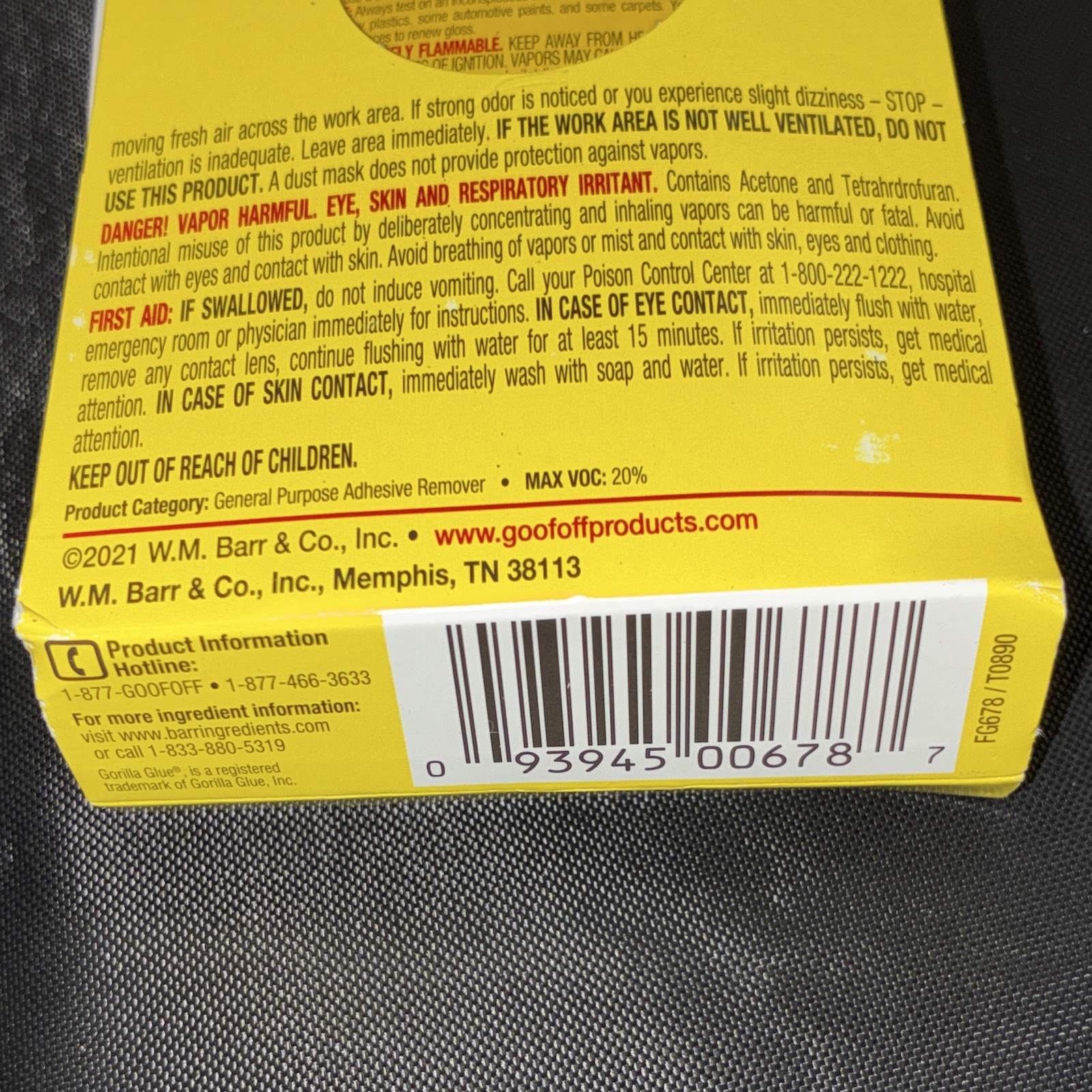 Goof Off Ultra Fast Super Glue Adhesive Remover Liquid 4 fl oz/118 mL FG678