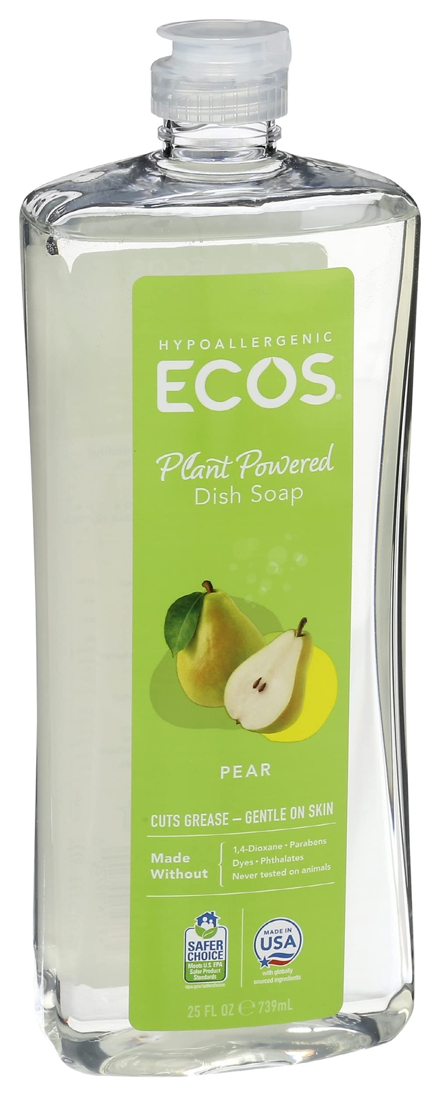 ECOS Dishmate Dish Soap 25 Fl Oz Vegan Hypoallergenic Plant Powered Cleaning