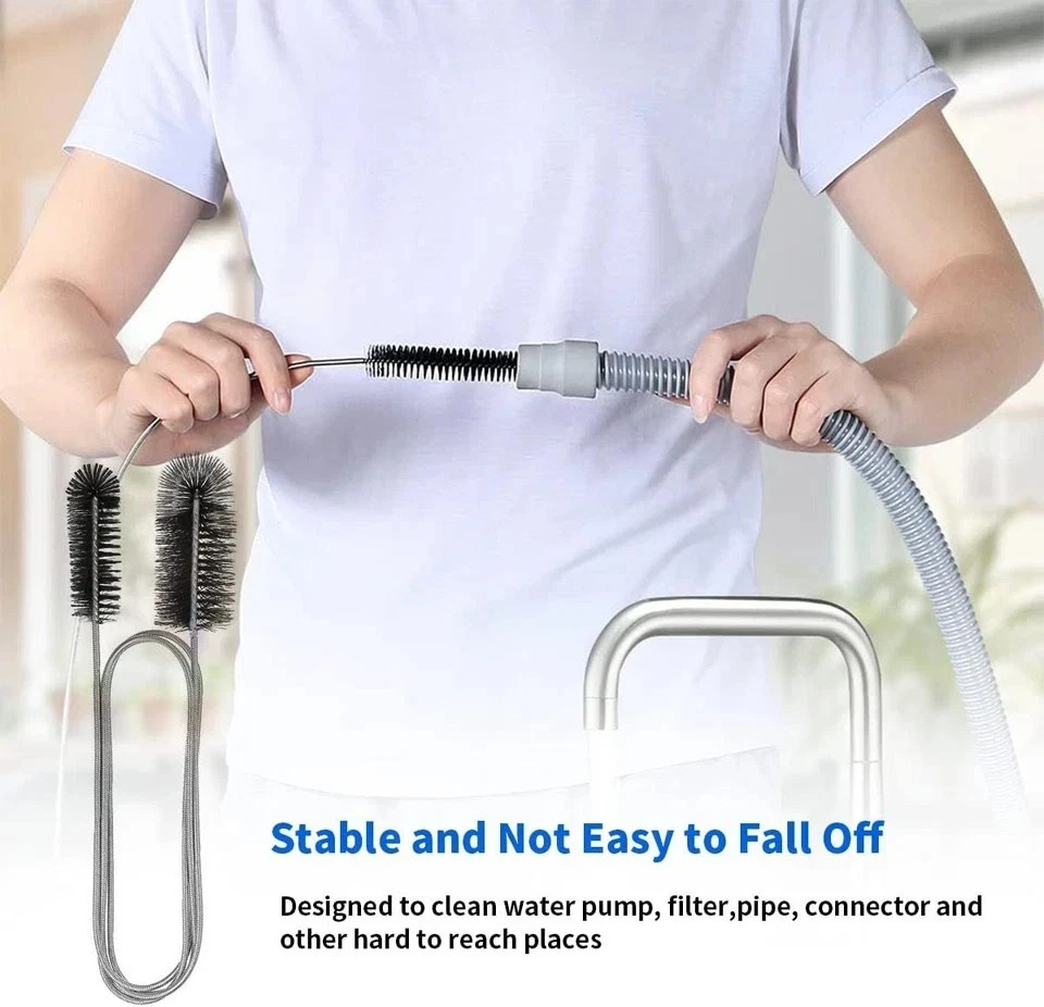 10 Pcs Flexible Drain Brush Straw Cleaner Brush Set,Pipe Cleaners Brush,61Inch S