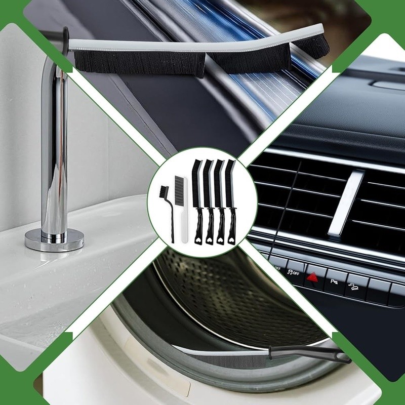 15-Piece Crevice Cleaning Brush Kit Kitchen Bathroom Car Office Grout Scrubbing