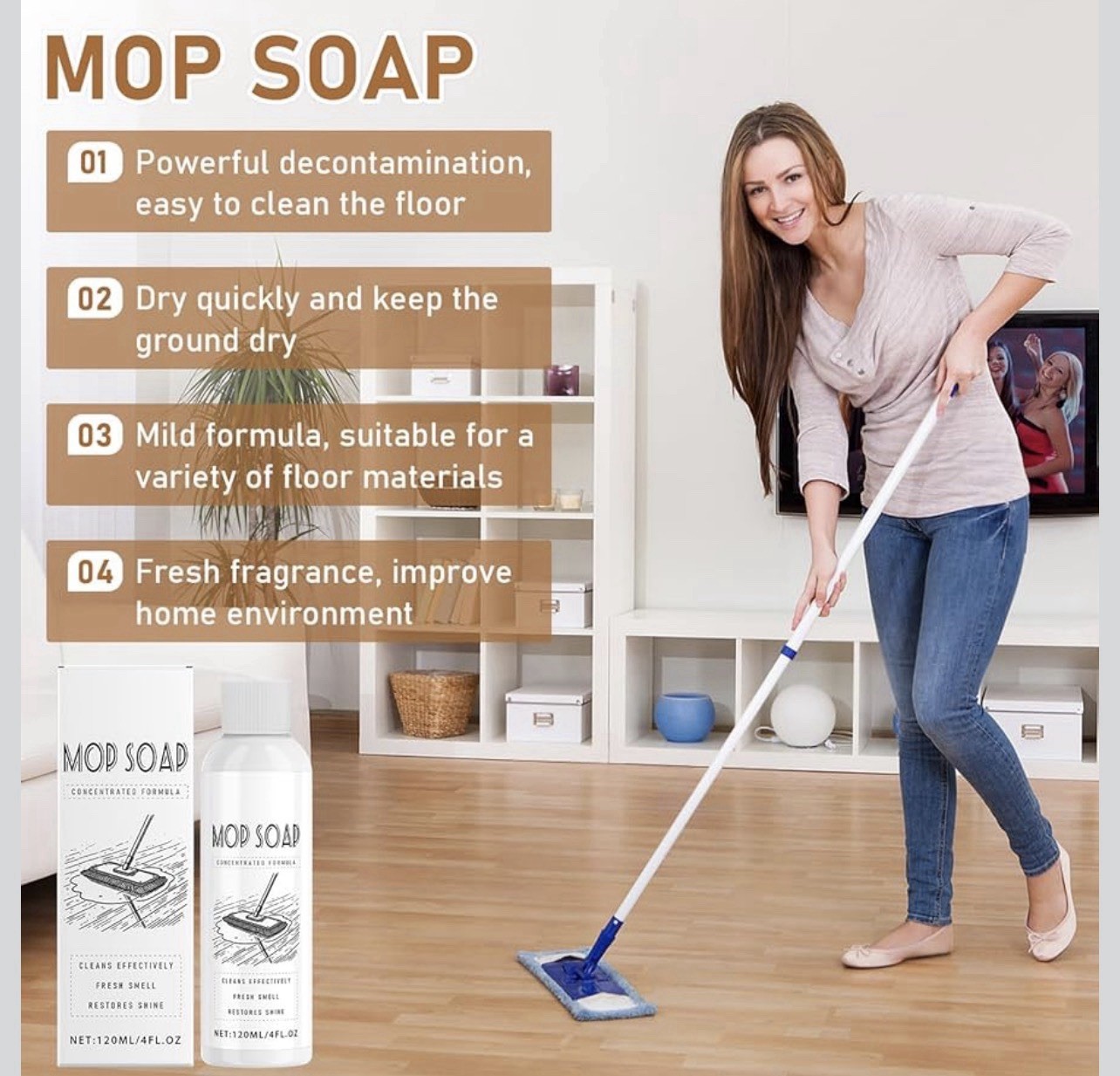 Mop Soap Scented Brazilian Waves, Floor Cleaning Multi-purpose Cleaner
