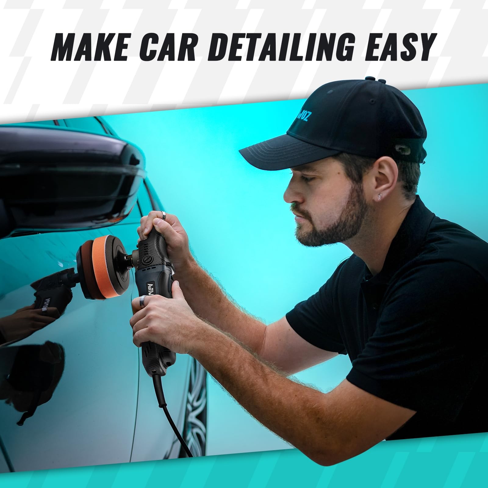 “45 Inch Rotary Car Polisher Buffer with 6 Speed for Detailing & Waxing”