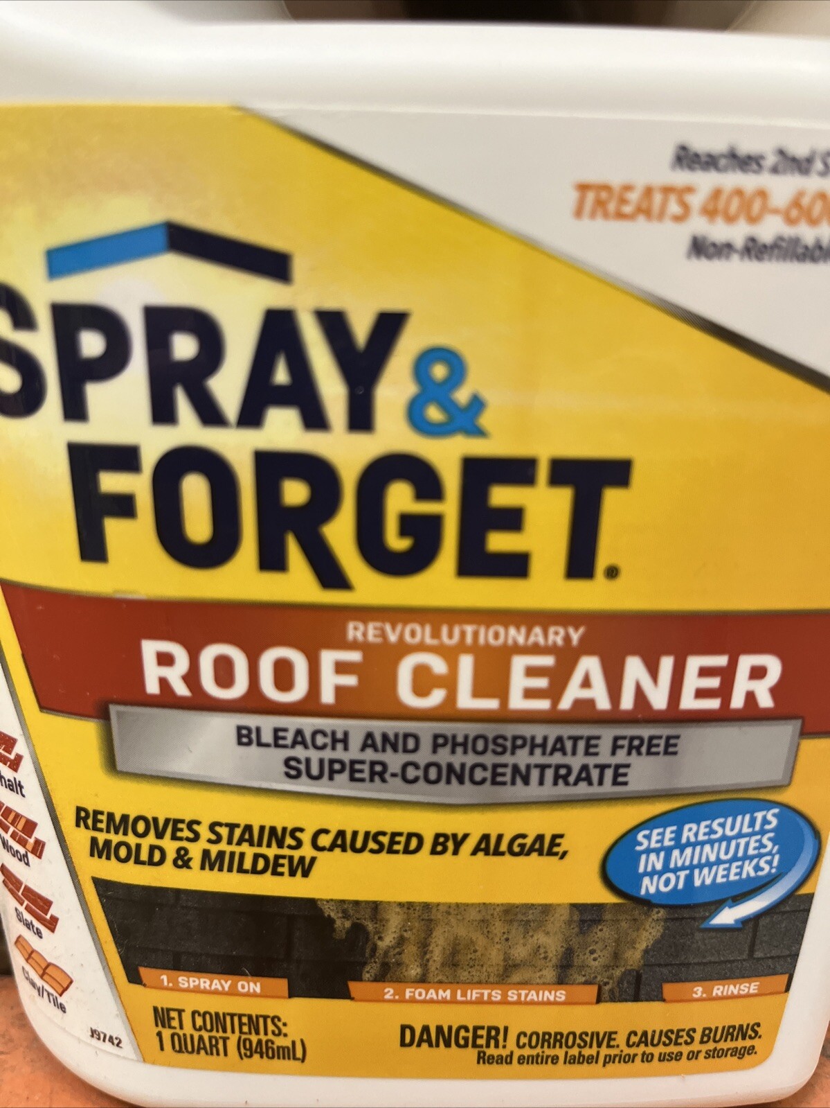 Spray & Forget SFRCHEQ06 Super Concentrated Revolutionary Roof Cleaner For Hose