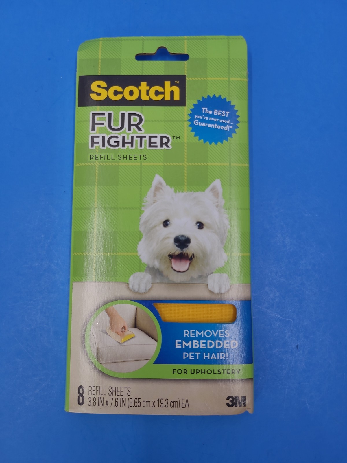 Scotch Fur Fighter Refill 8 Sheets New Pack Upholstery Pet Hair Fur Remover