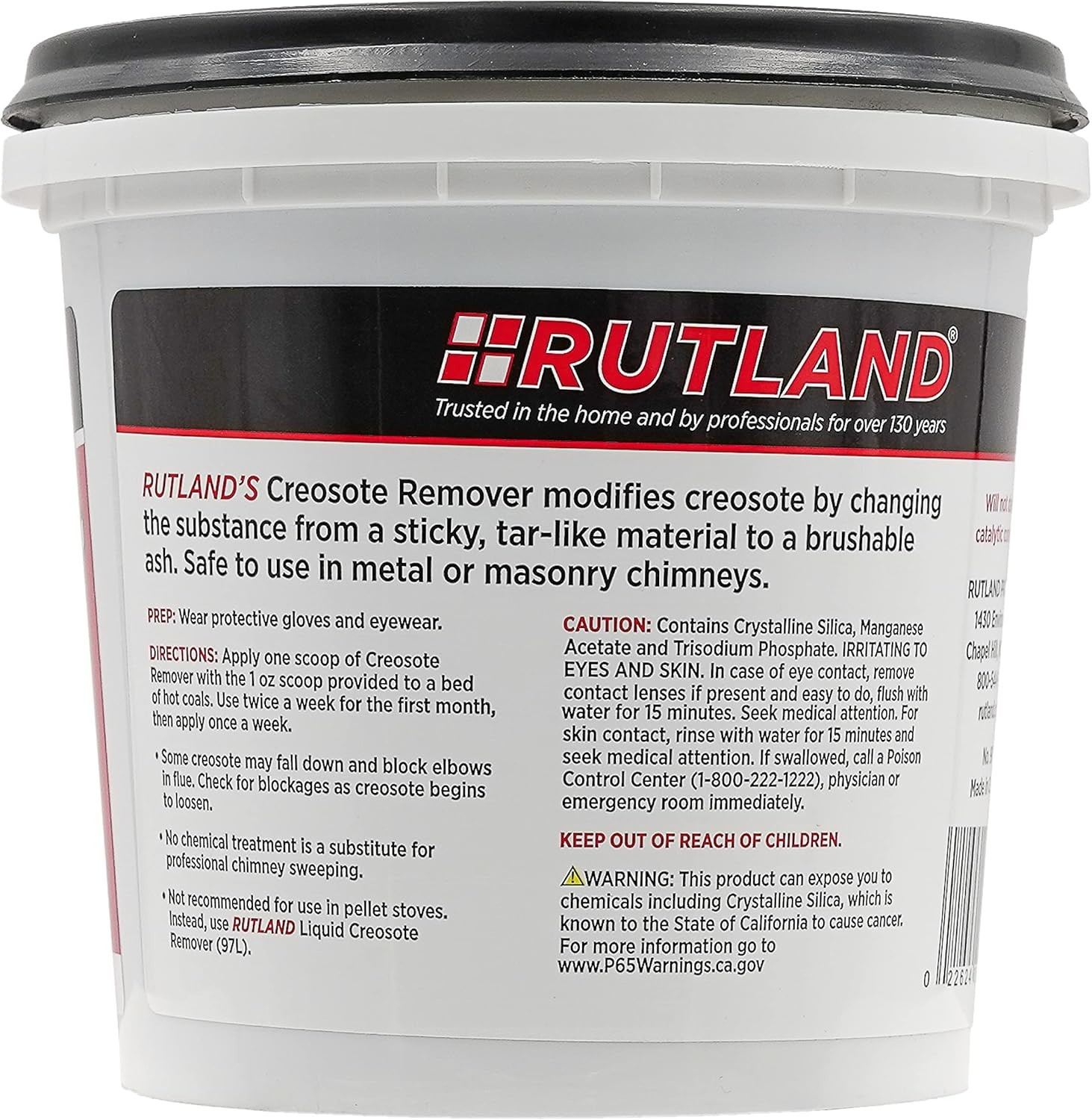 Up to 16 Applications – Rutland Creosote Cleaner Tub for All Chimney Types
