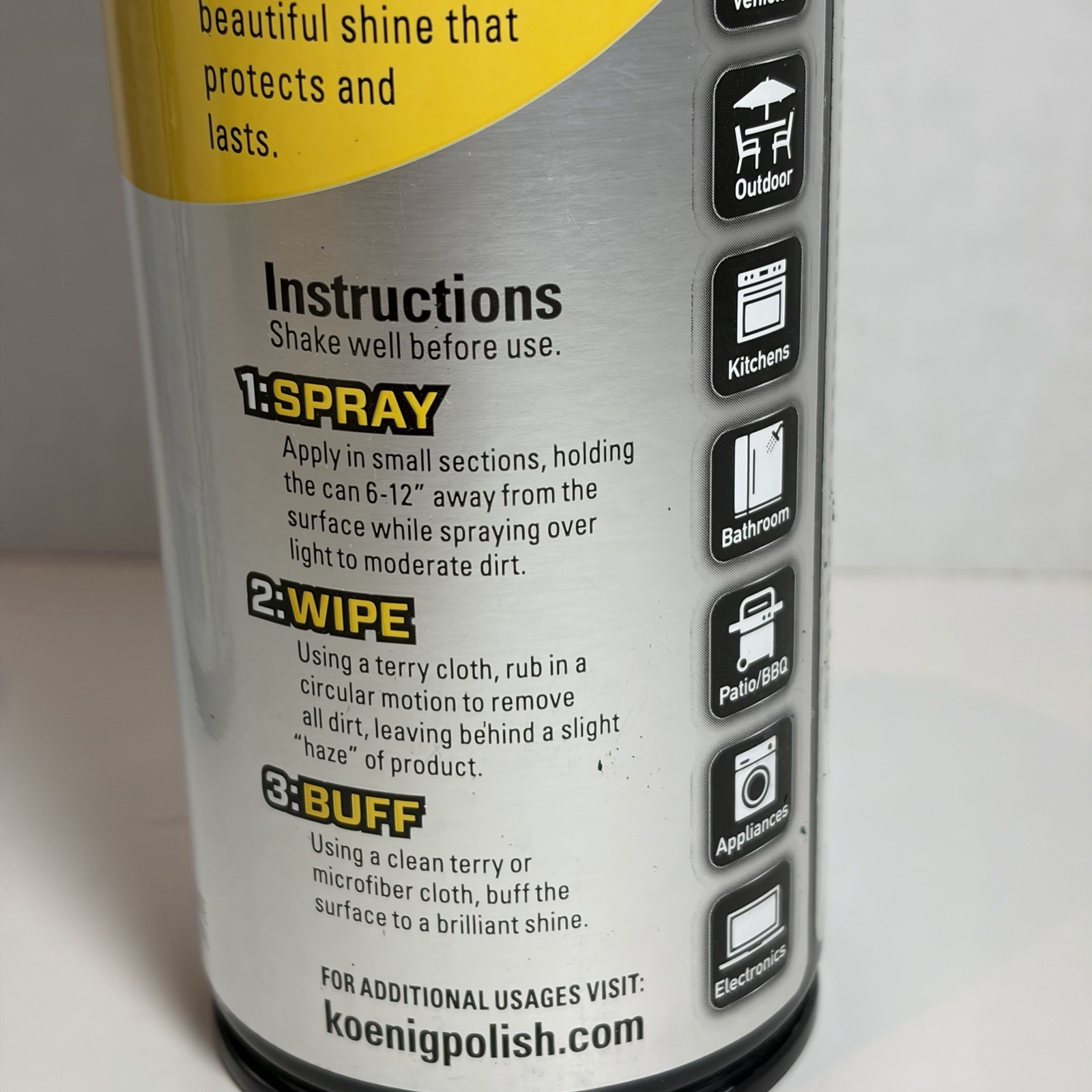 Koenig Spray Polish Multi-Surface Cleaner and Polish (17oz cans) Set of 2