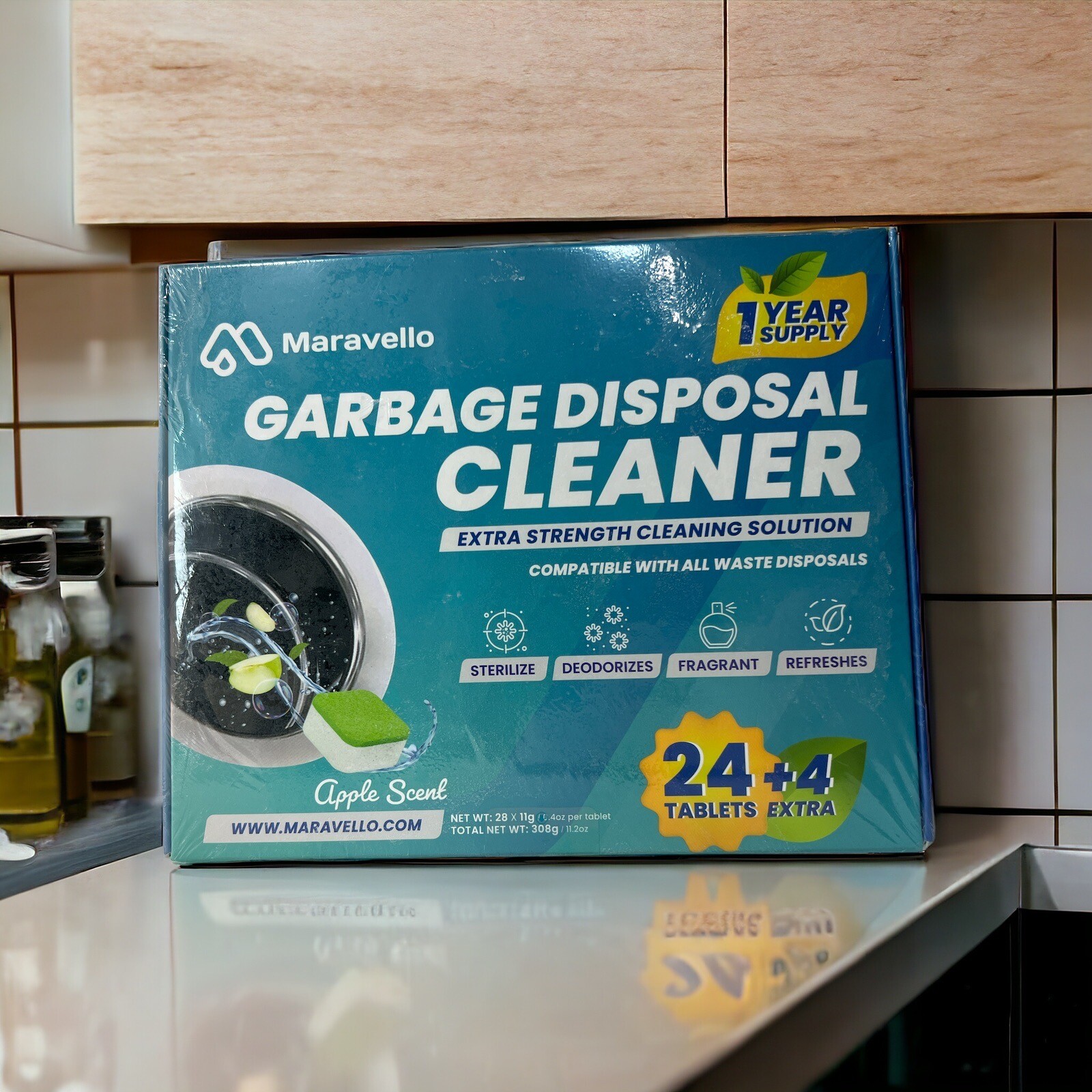 Garbage Disposal Cleaner and Deodorizer 28 Tablets Foaming Garbage Sink