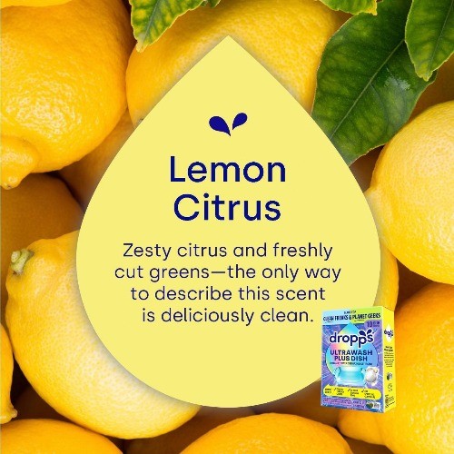 Dropps Lemon Citrus UltraWash Plus Biobased Dishwasher Detergent Pods – 10ct