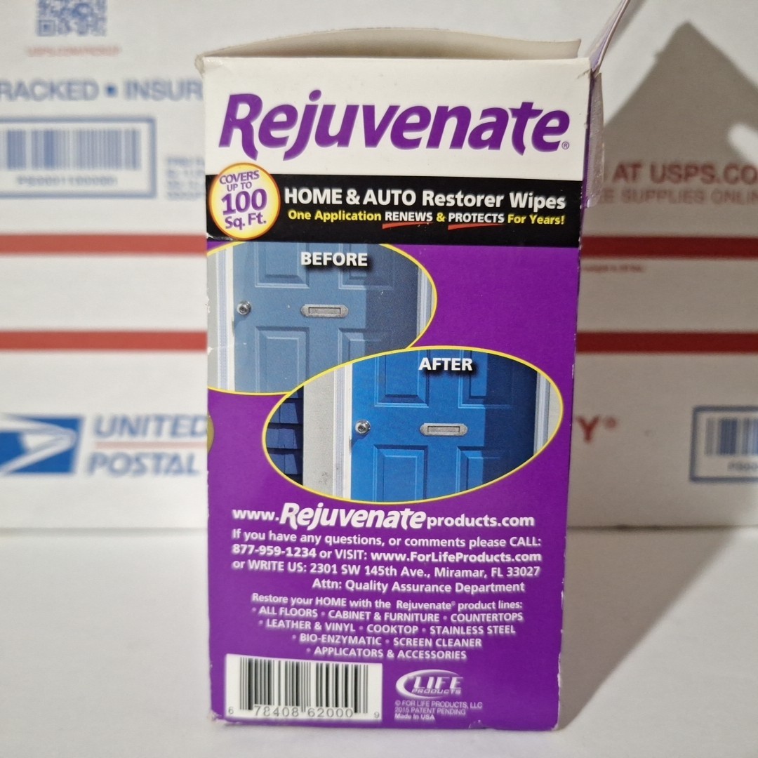 Rejuvenate 5 Restorer Wipes Indoor Outdoor Multi Surface Vinyl Pastic Stone Meta