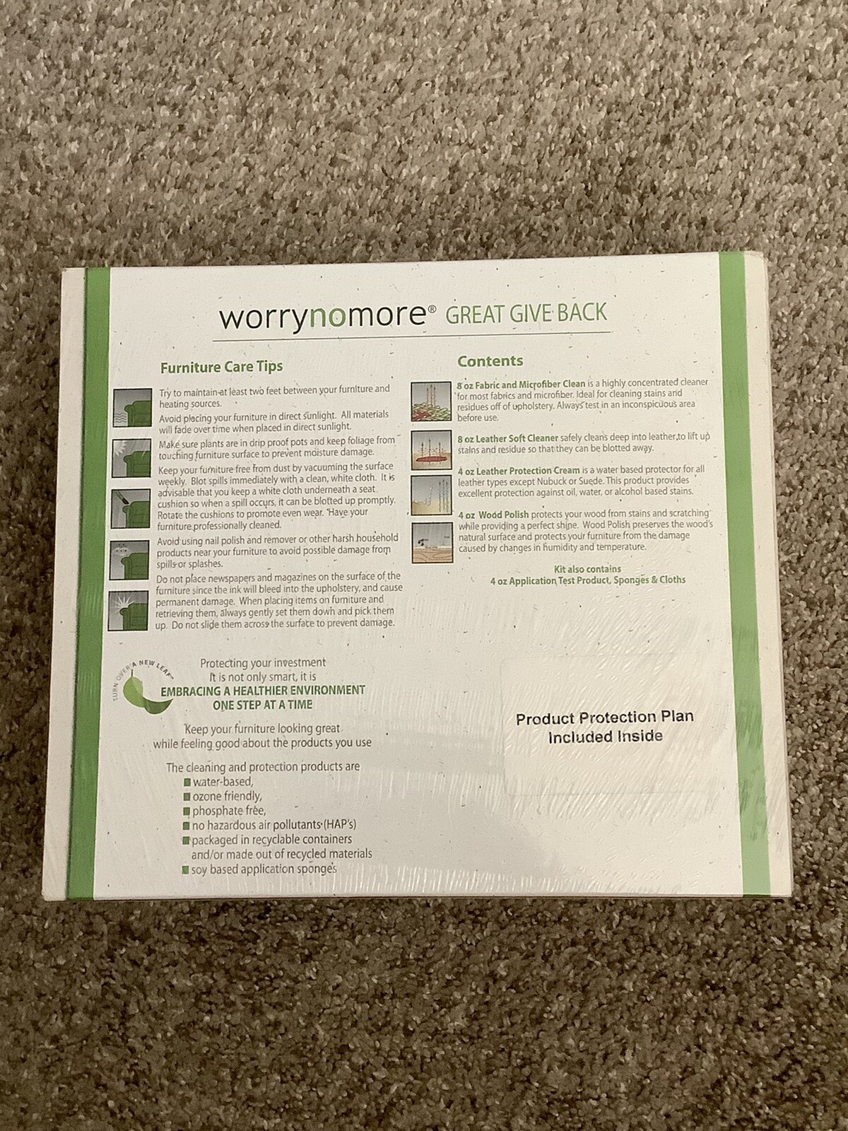 Worry No More Leather Fabric Wood Furniture Protection & Cleaning Kit by UNITERS