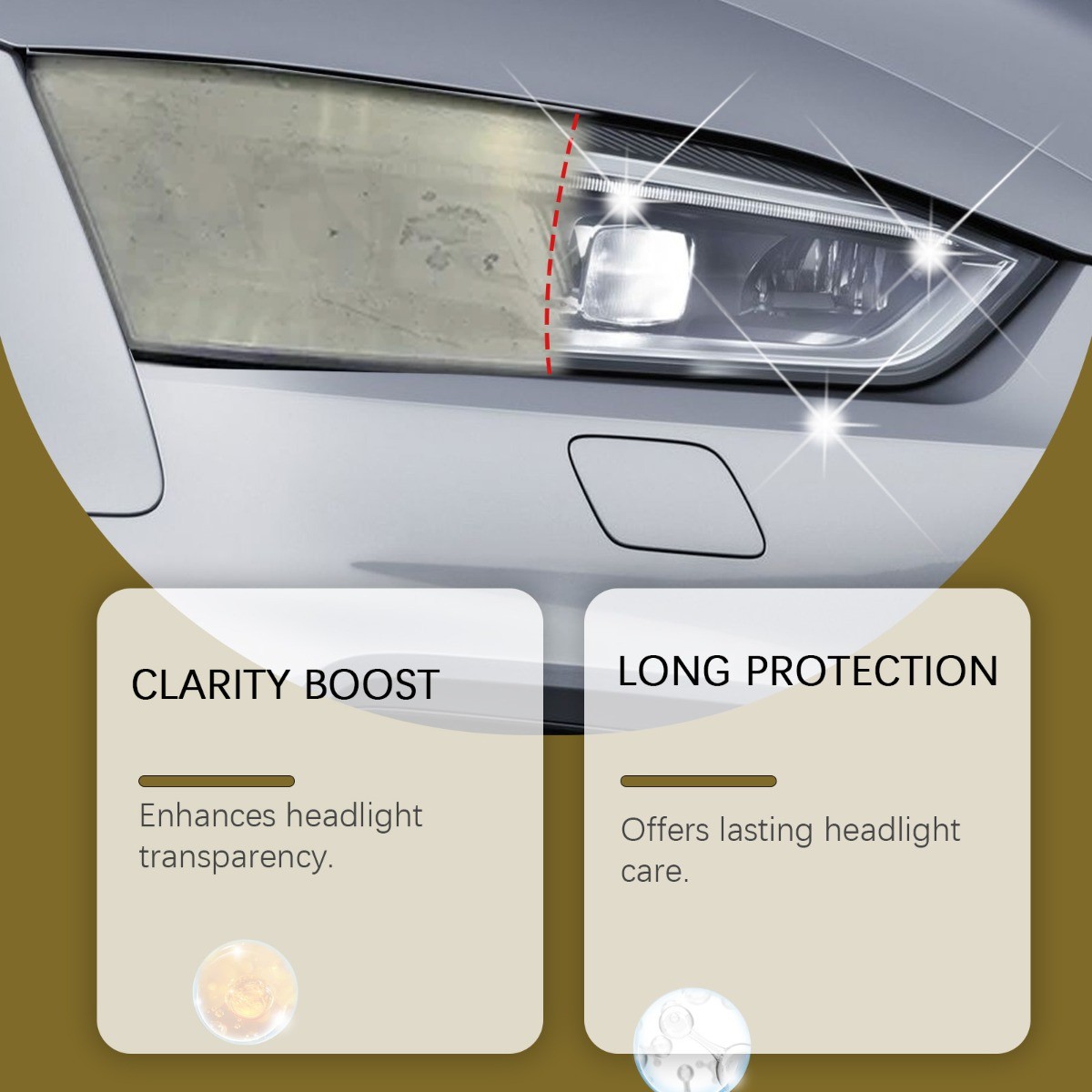 Headlight Restoration Kit Car Lens Polish Cleaner Restores Clarity Easy Use