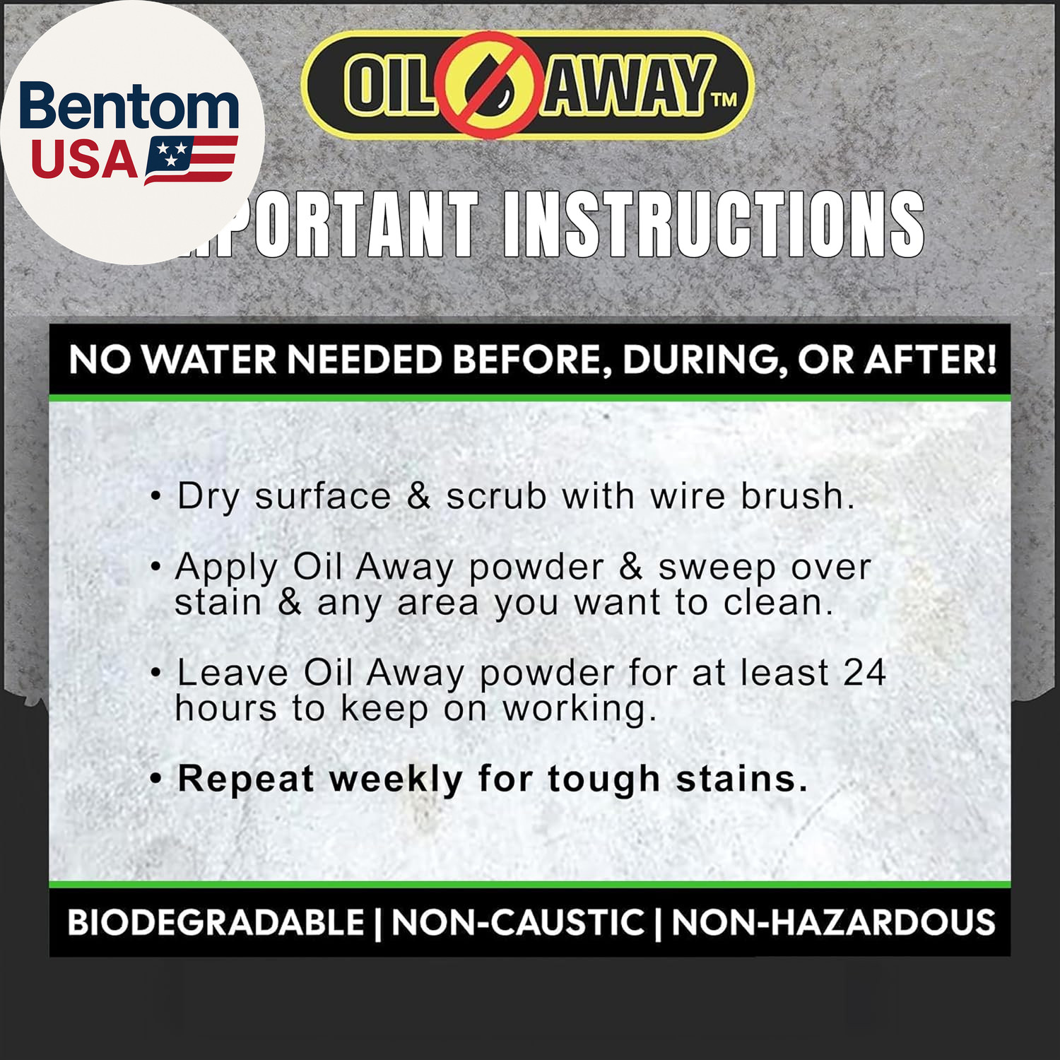Oil Stain Fighter 10Oz Driveway Size | for Embedded, Dry Oil Stains | No Rinse C