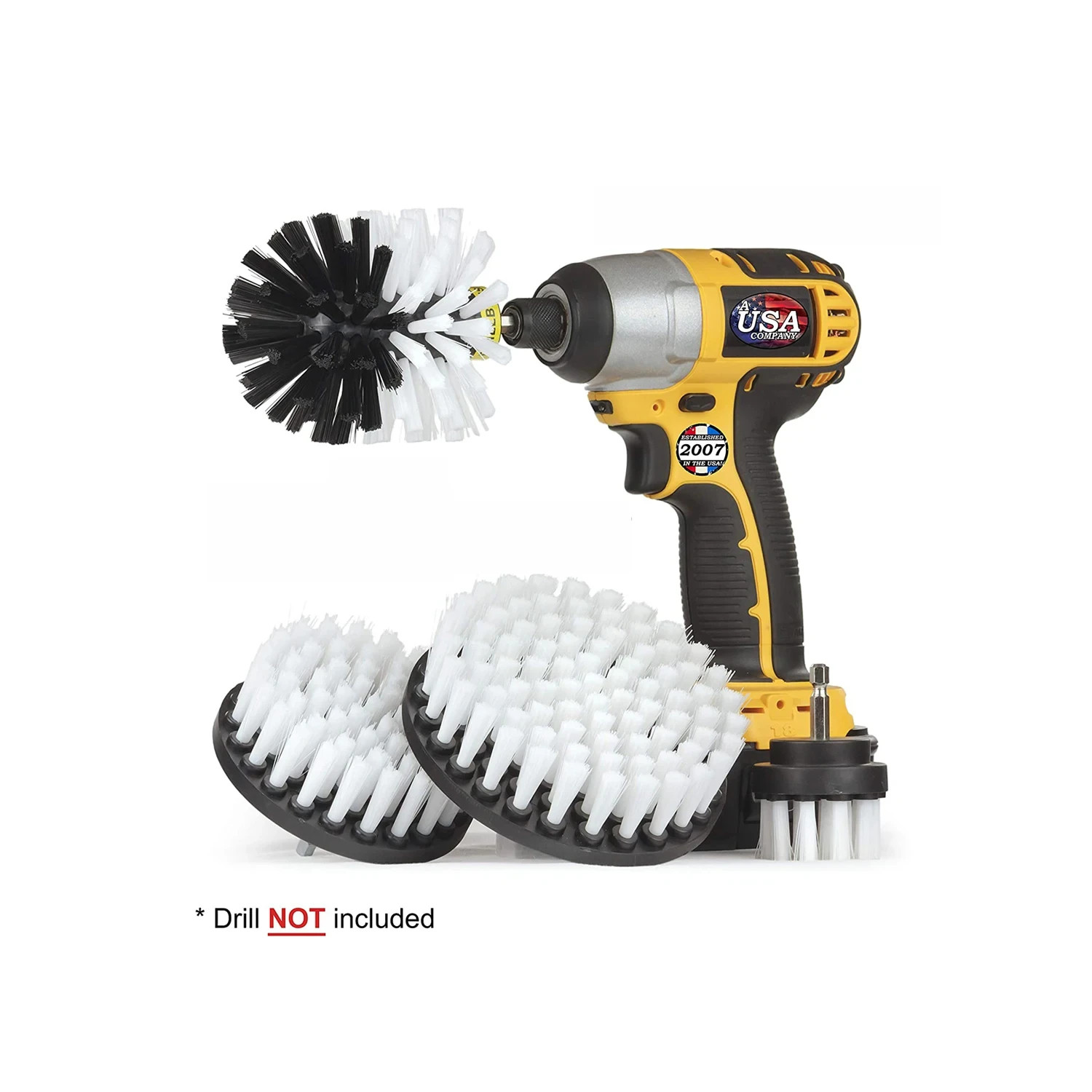 3PCS Drill Brush Power Scrubber Drill Attachments For Carpet Tile Grout Cleaning