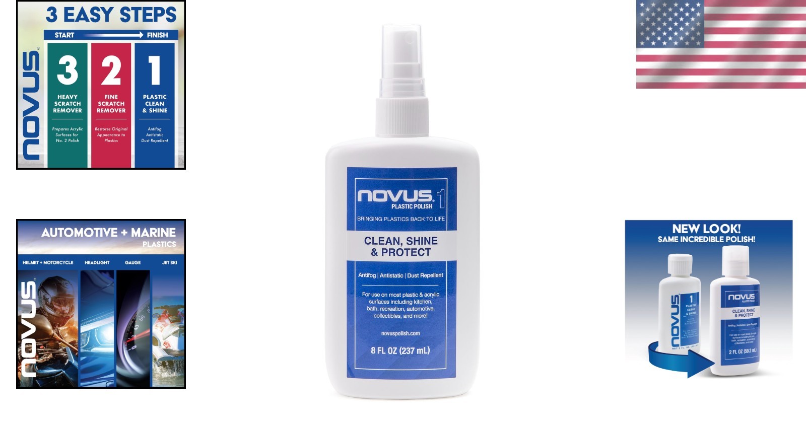 8 Ounce Novus Plastic Polish – Greaseless Shine & Scratch Remover for Acrylic