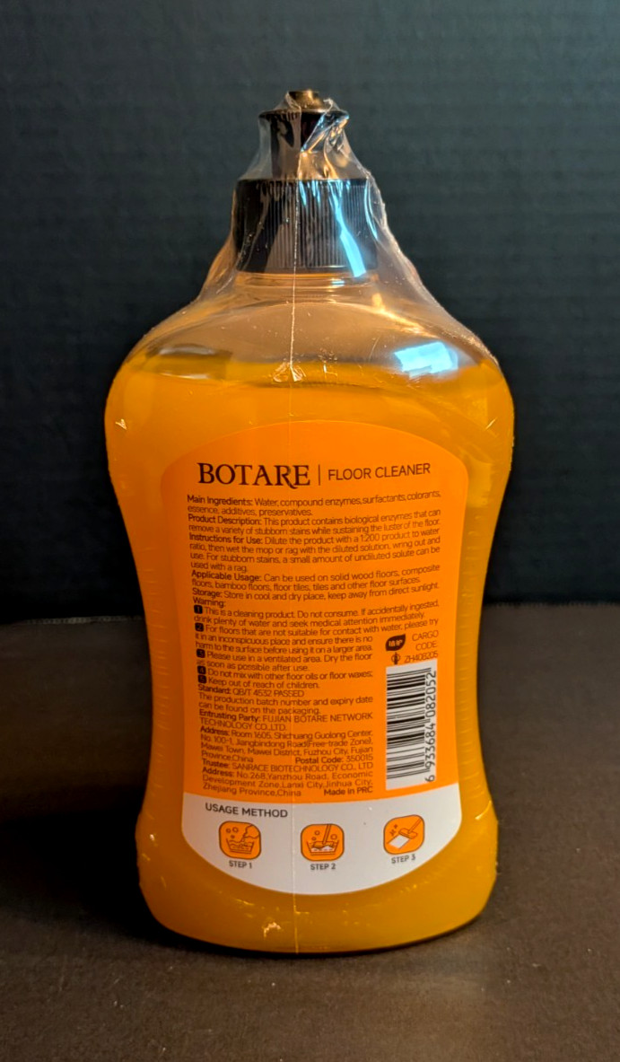 Botare Floor Cleaner All-Surface Concentrated Formula Enzyme High Performance