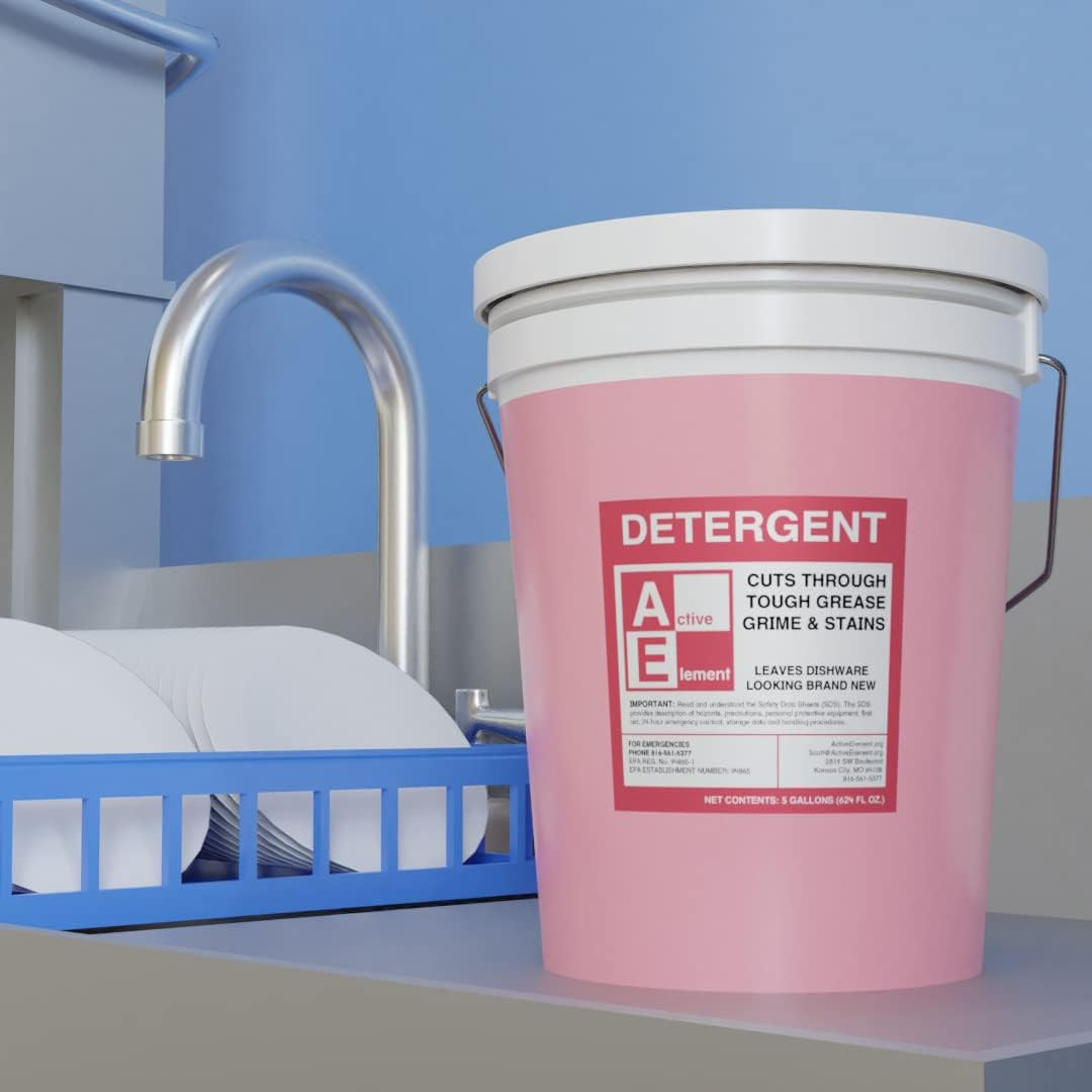 Commercial Dishwasher Detergent – Makes One 5 Gallon Pail – Industrial Dish Dete