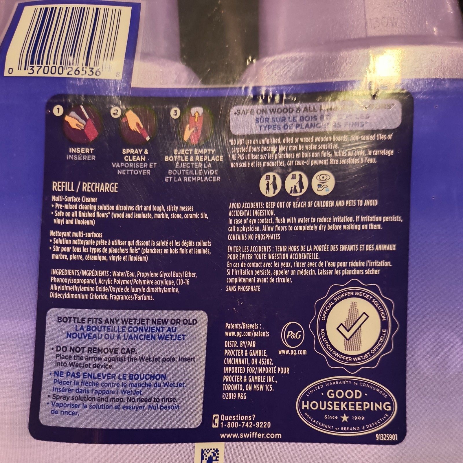 Swiffer WetJet Floor Cleaner Solution Lavender Febreze Factory Sealed 2 pk