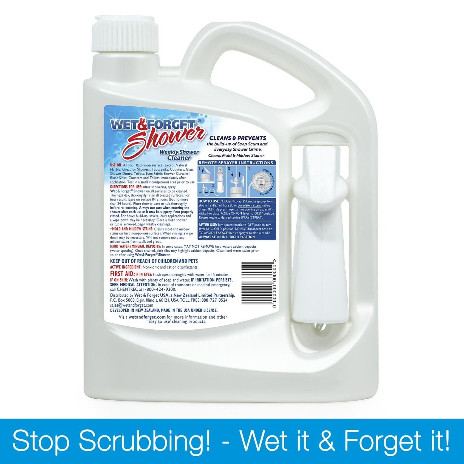 Wet Forget Shower Cleaner Weekly Cleaning Formula Vanilla 64 fl oz