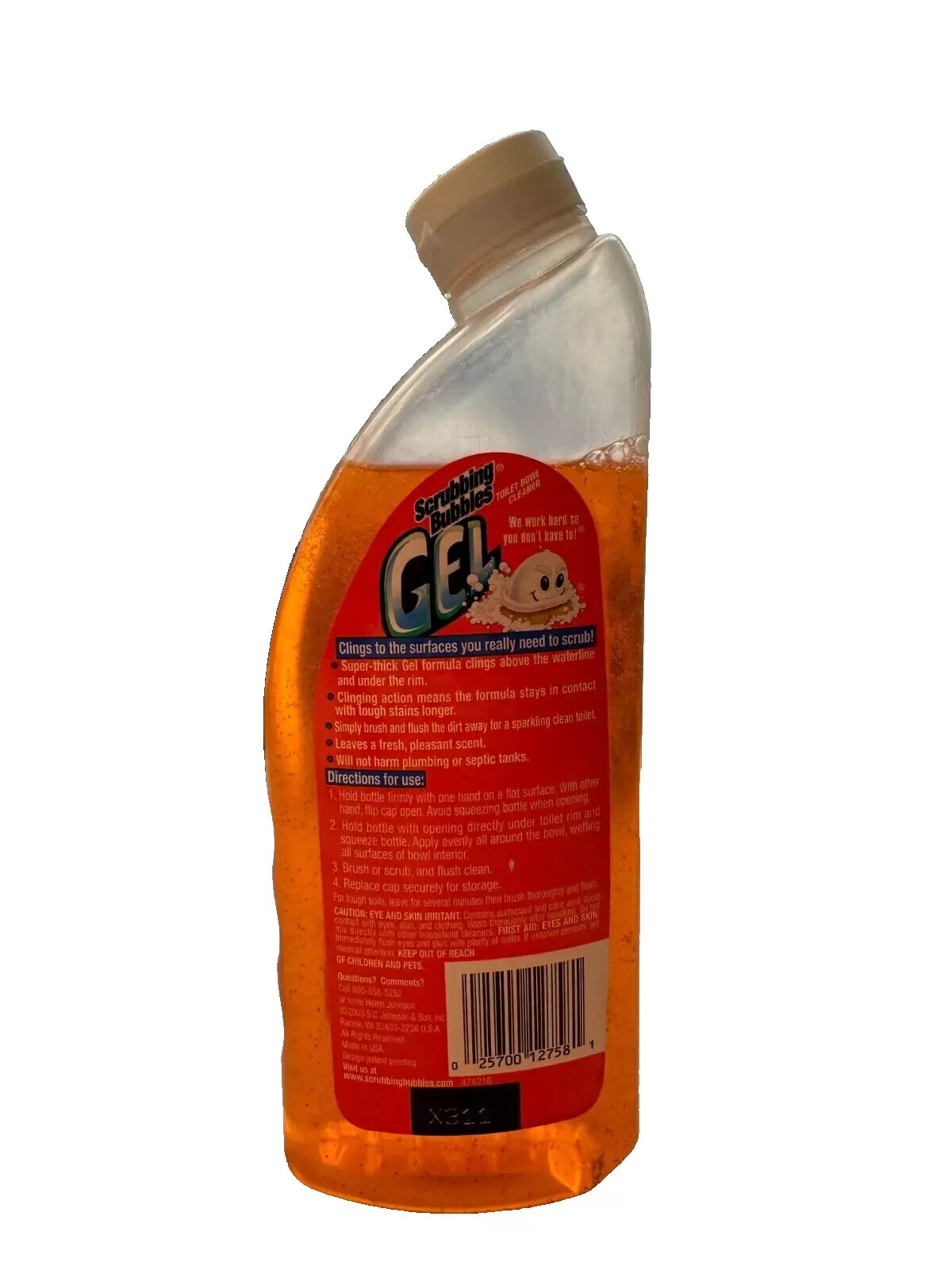Johnson Wax Scrubbing Bubbles Gel Toilet Bowl Cleaner Cool Citrus 22 oz Action