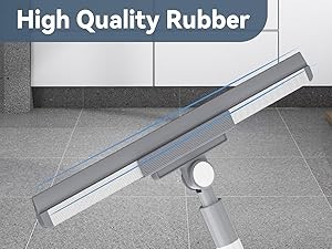 Floor Squeegee with 180° Rotating Head, Squeegee for Floor with 52” Long