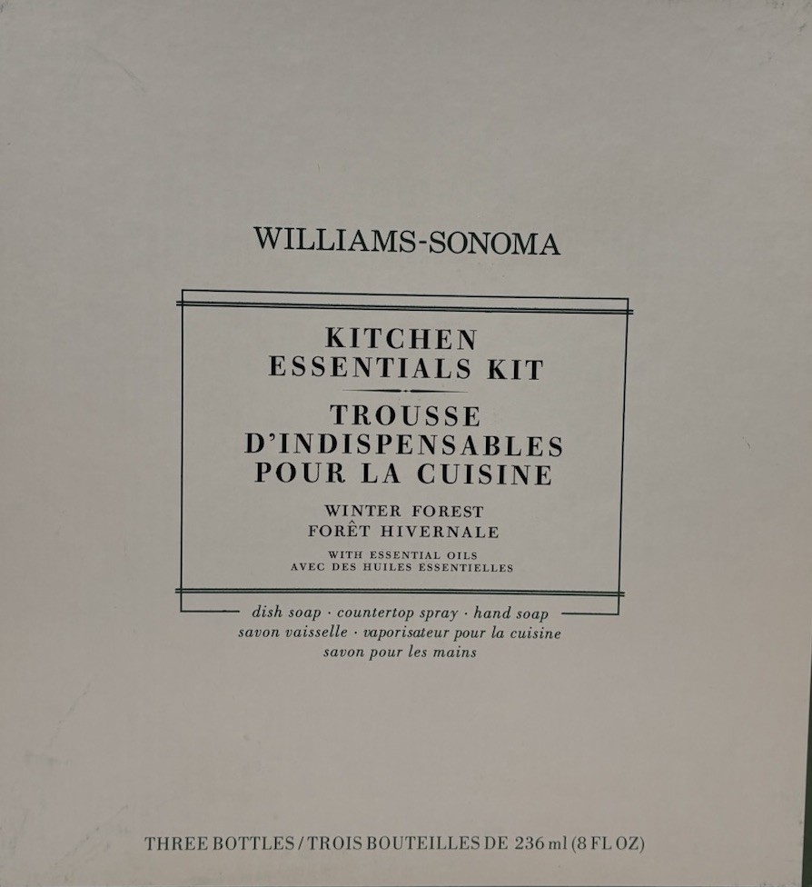 NEW Williams Sonoma Kitchen Essentials Kit Winter Forest Hand Dish Soap Spray ￼