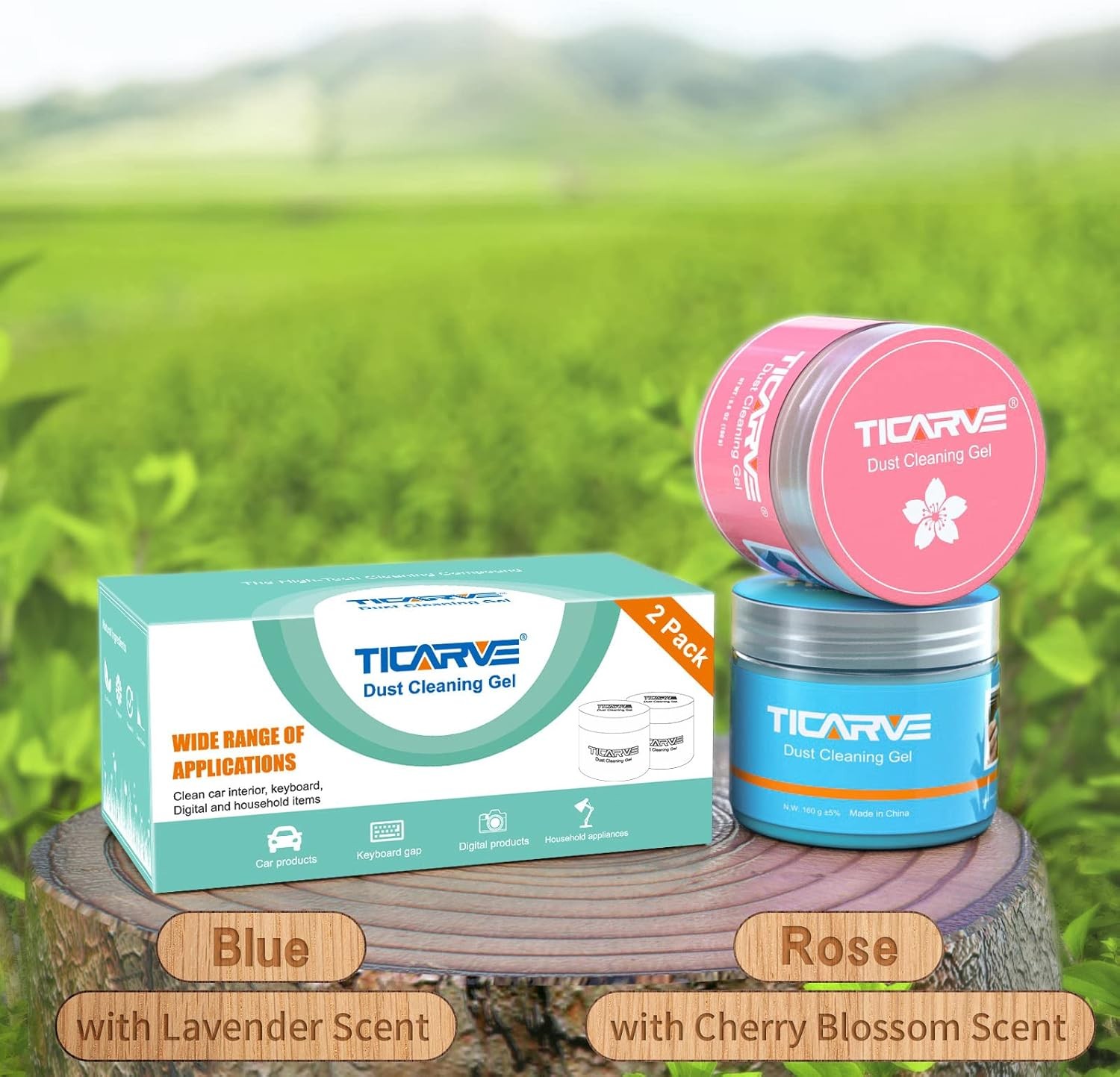 Cleaning Gel Car Putty TICARVE 2 Pack Slime Detailing Kit Blue Rose 320g