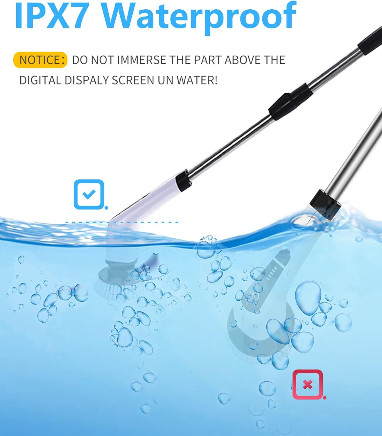 Cordless Electric Spin Scrubber Brush for Bathroom, Tub, Tiles & Car Cleaning