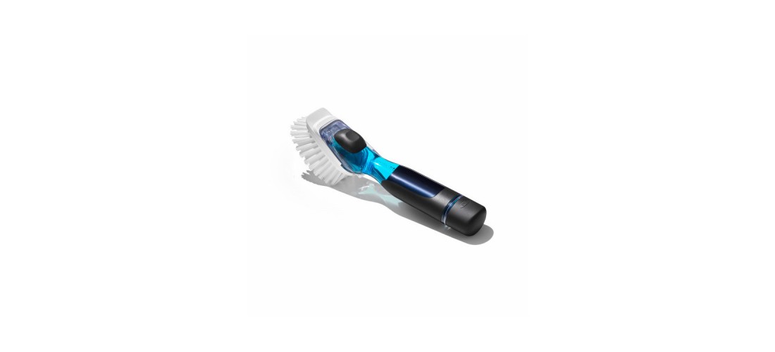 Soap Dispenser Dish Brush Good Grips 1.25″ W Plastic/Rubber Handle Black/White