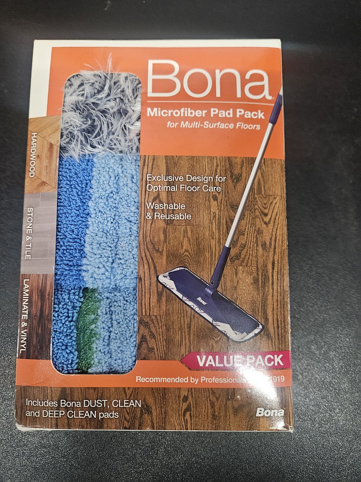 Bona AX0003496 Wet Microfiber Mop Pad 4 W x 15 L in. Open Box