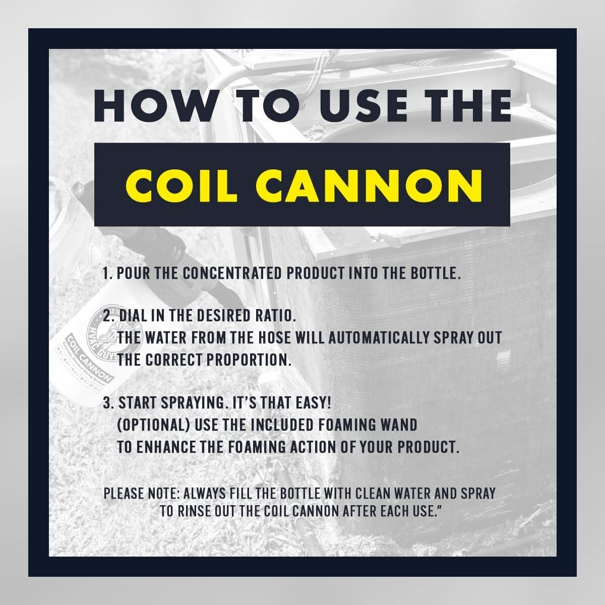 HVAC Guys Coil Cannon – Coil Cleaner Chemical Mixing Sprayer for HVAC