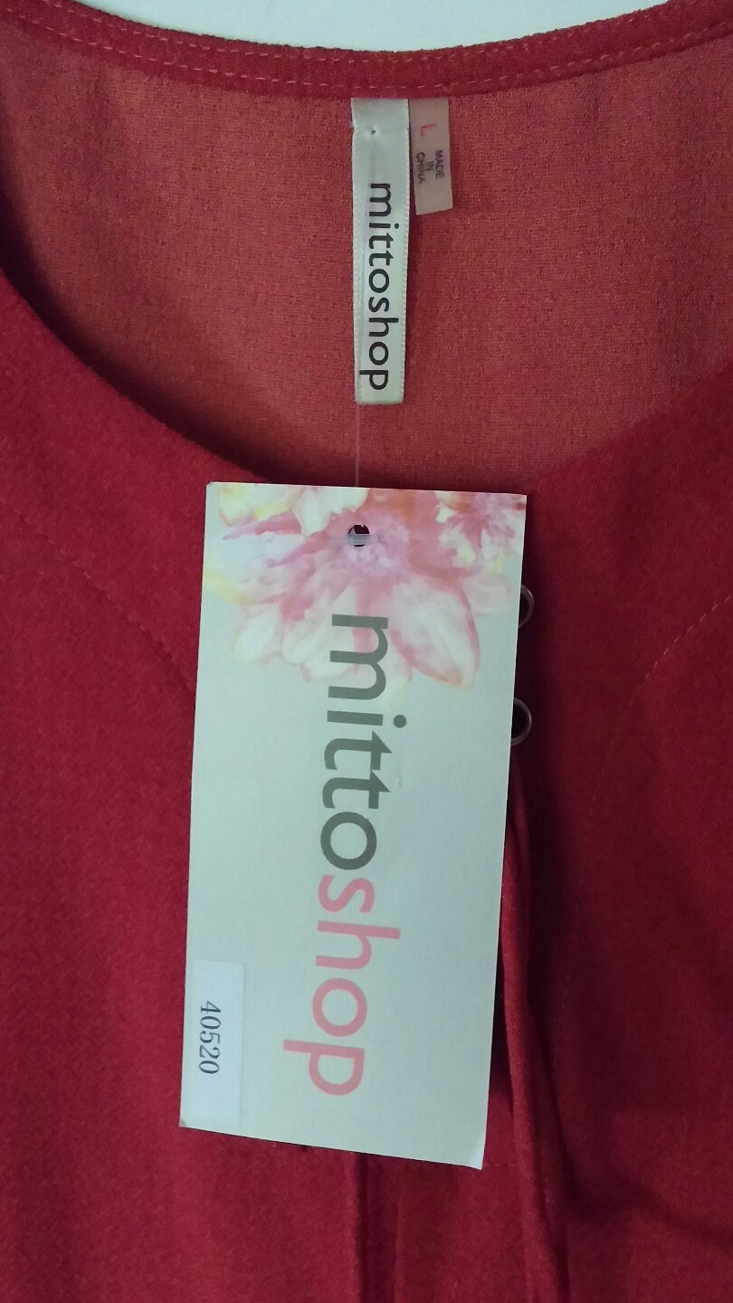 MITTOSHOP CASUAL DRESS 40520 RUST SIZE LARGE NWT POLYESTER WASH COLD LINE DRY DR