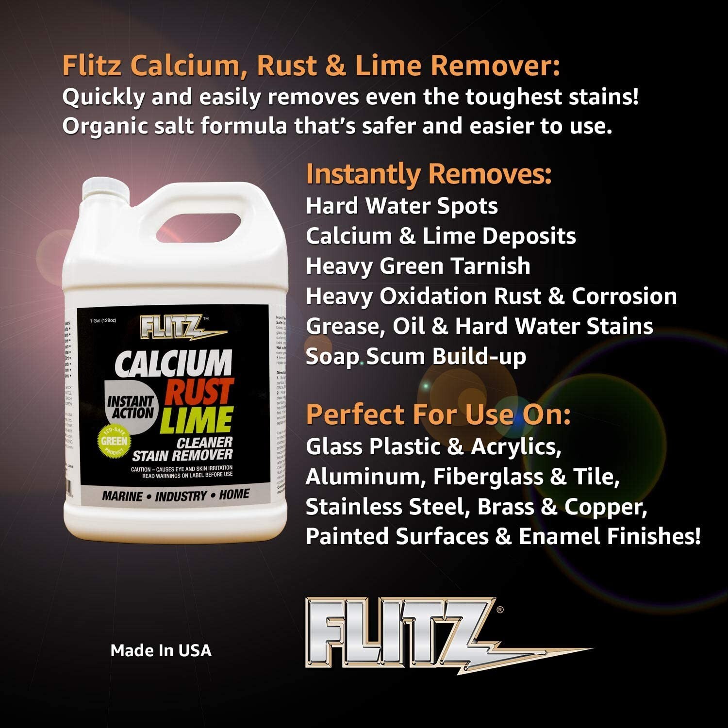 FLITZ Instant Calcium Lime and Rust Remover 1 Gallon/128oz/3785ml. CR01610