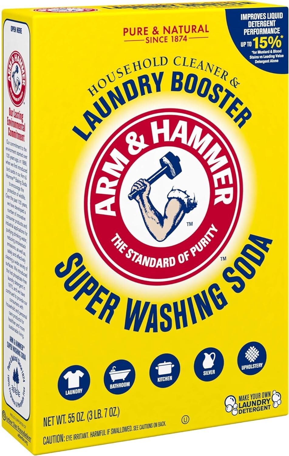 ARM & HAMMER Super Washing Soda – Natural Cleaner, 55oz