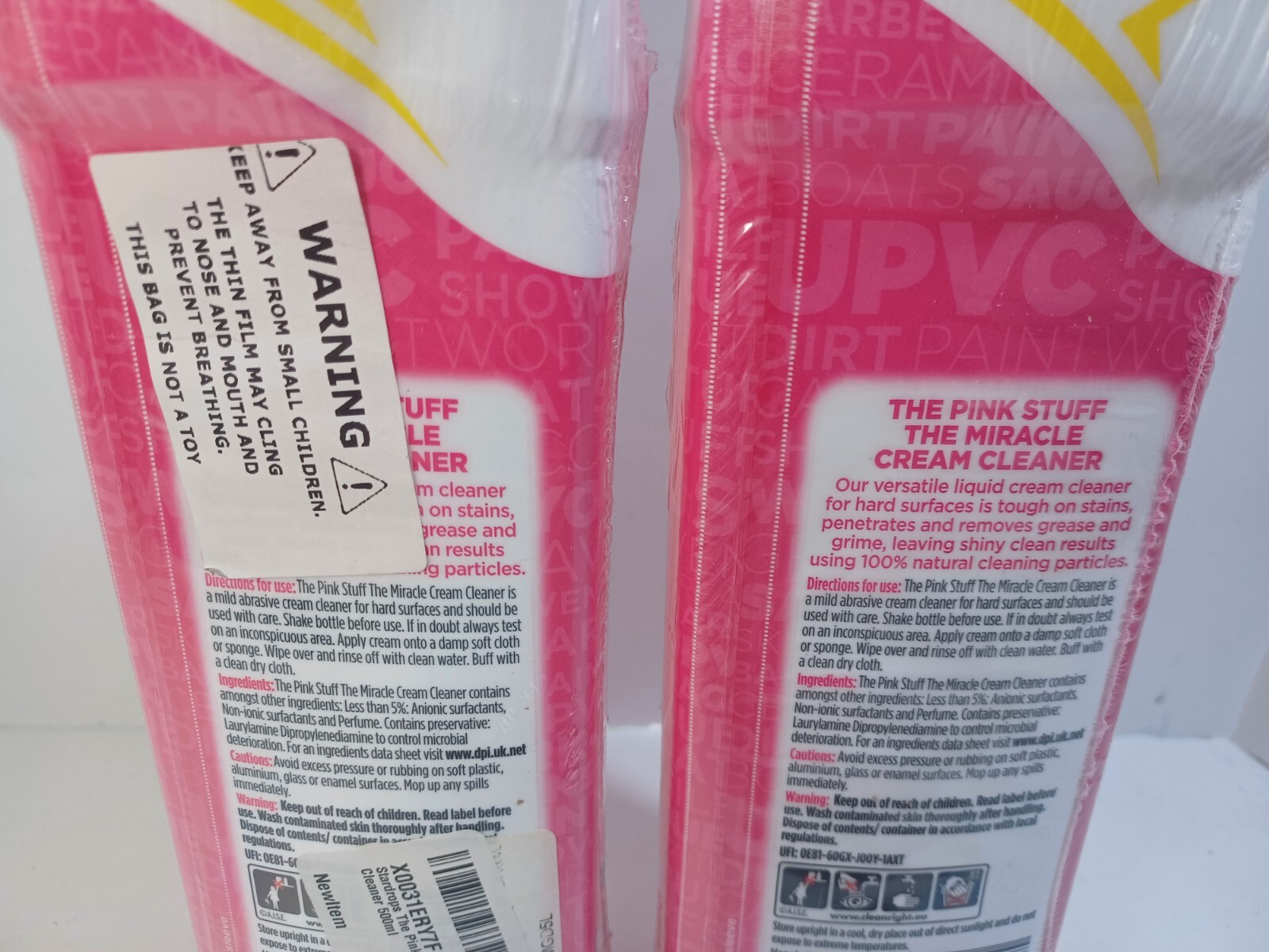 2 The Pink Stuff Stardrops Miracle Cream Cleaner 16.91oz bottle VEGAN