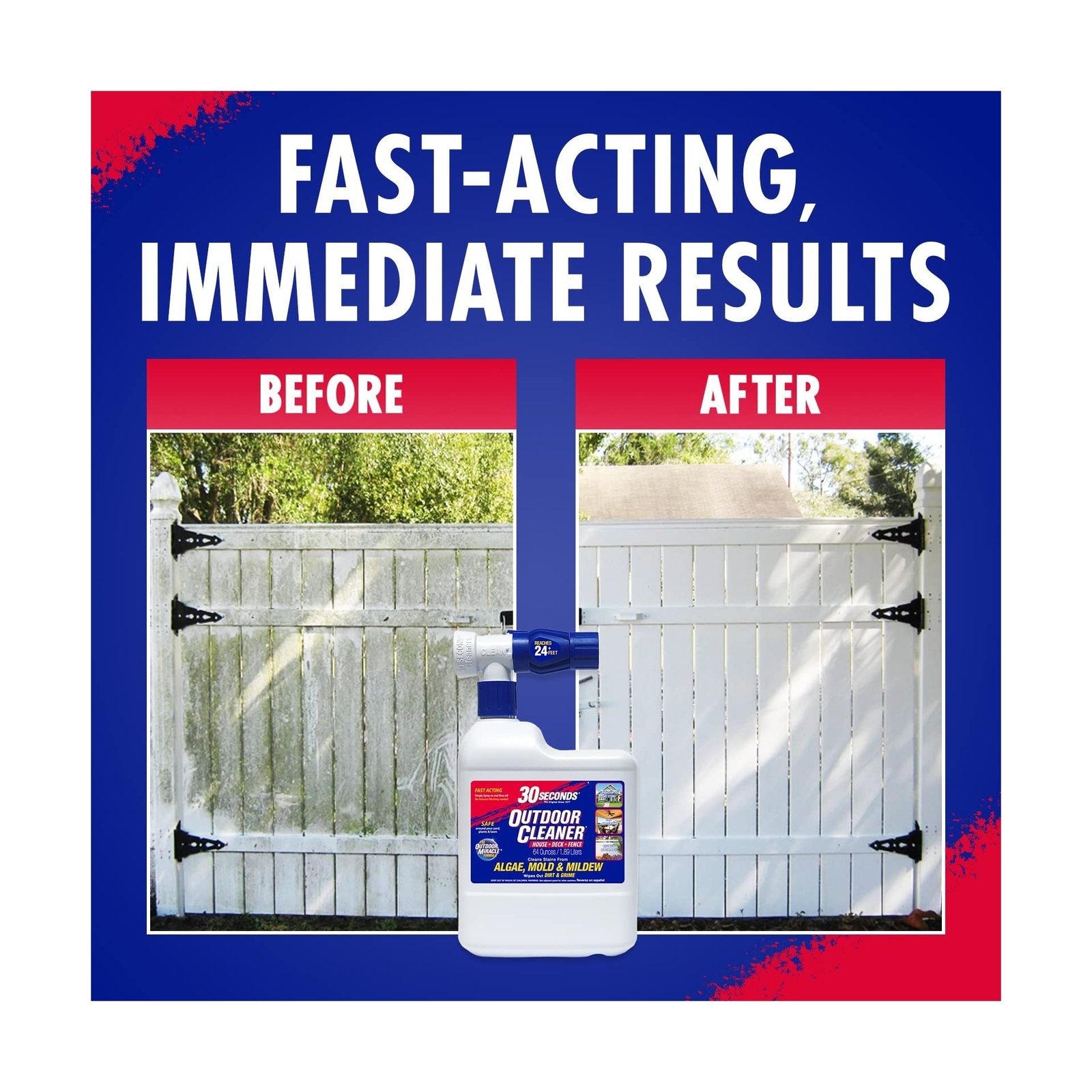 30 SECONDS Outdoor Cleaner – Rapid Results, Cleans Stains From Algae, Mold & …