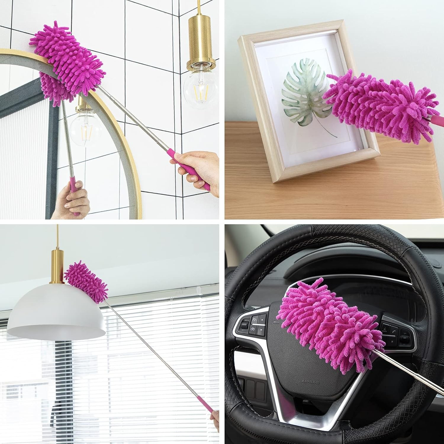 Washable Microfiber Duster with Extendable Pole – Ideal for Home & Car Cleaning