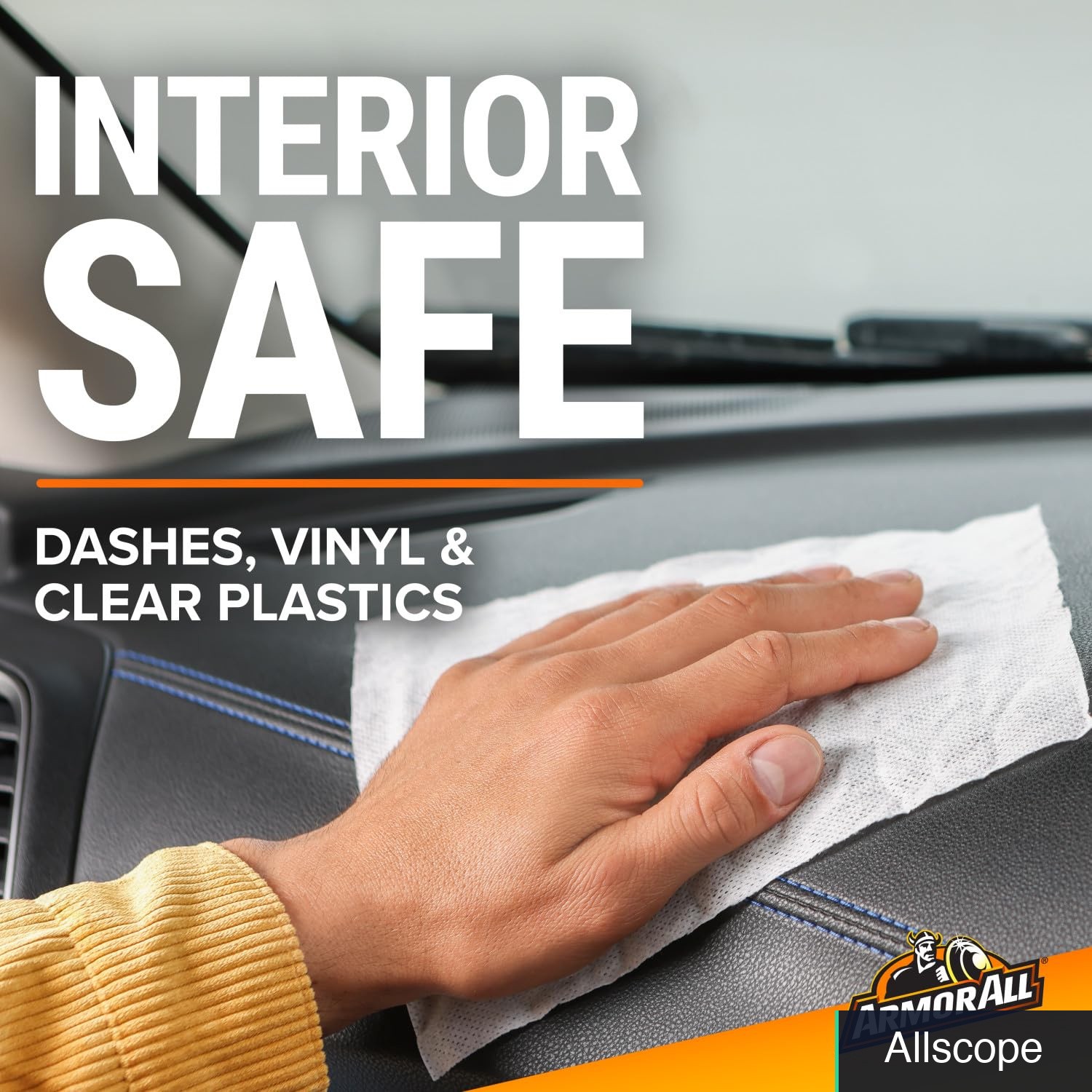 Car Interior Cleaning Wipes, 90 Count Canister Stain-Removing Disposable