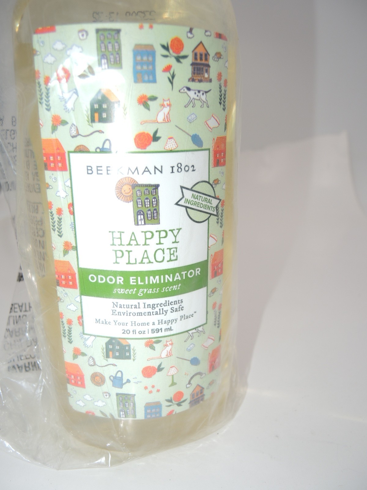 Beekman 1802 Happy Place Odor Eliminator, Sweet Grass Scent, 20 fl Oz-NOS
