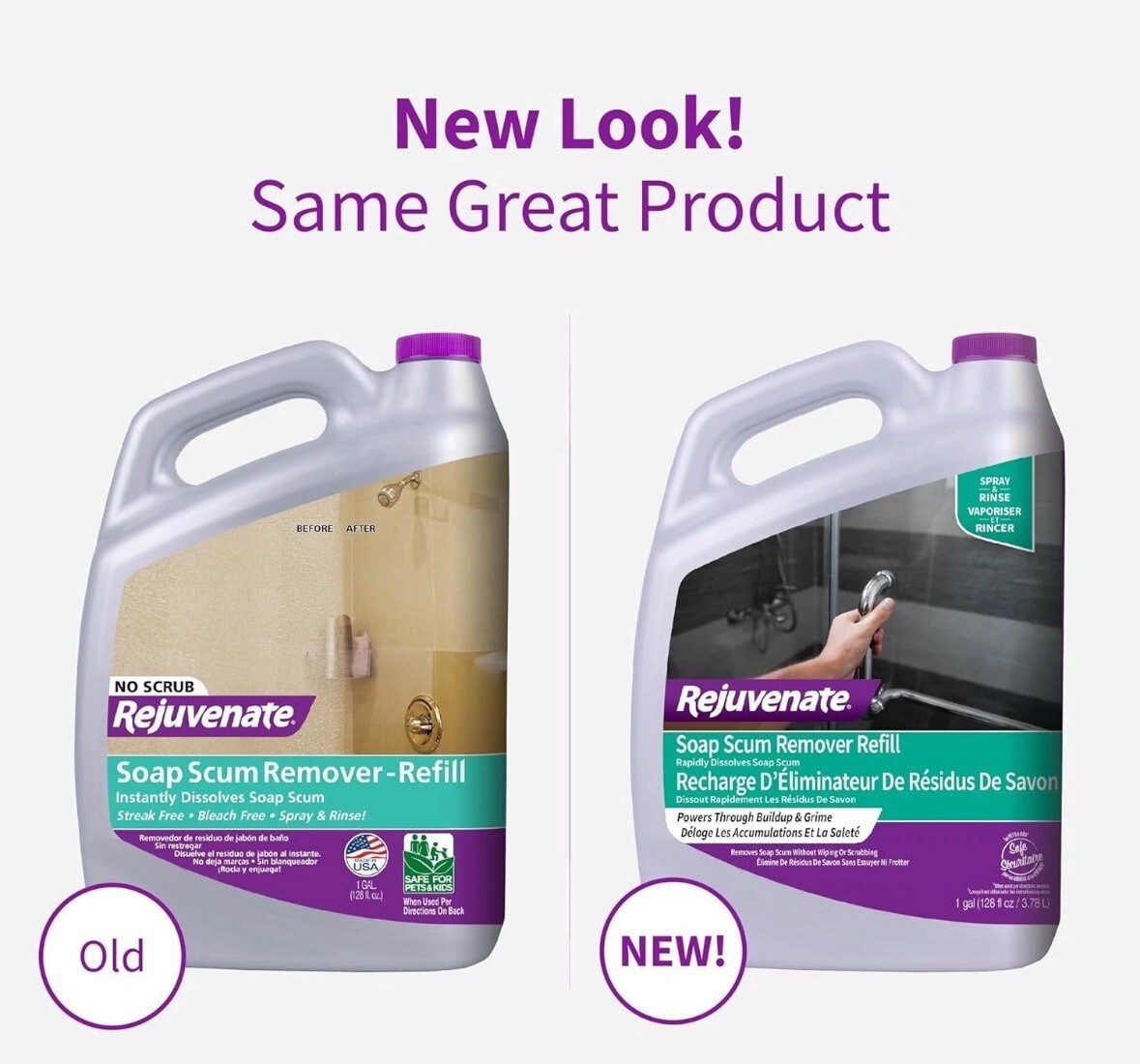 Rejuvenate Scrub Free Soap Scum Remover Cleaning 128 Fl Oz (Pack of 1)
