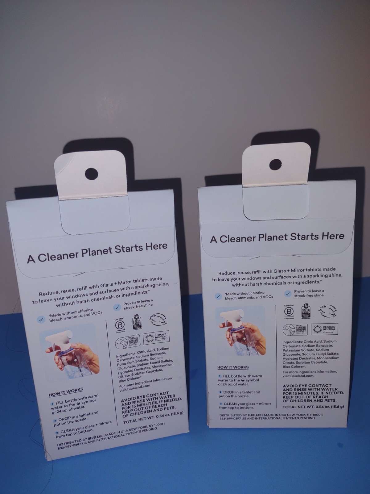 2 Boxes Blueland Glass + Mirror Cleaner 3 Plastic Free Refill Tablets Ea 6 Total
