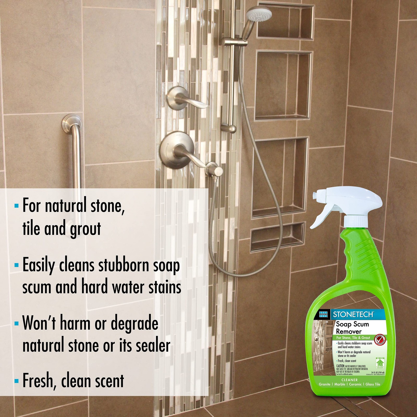 STONETECH Soap Scum Remover 24 Fl Oz Powerful Cleaner for Natural Stone Tile …