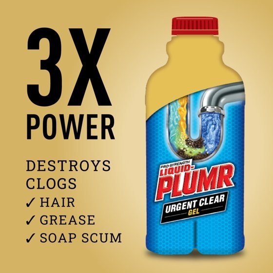 Liquid-Plumr 17 oz.Industrial Strength Urgent Clear Clog Remover & Drain Cleaner