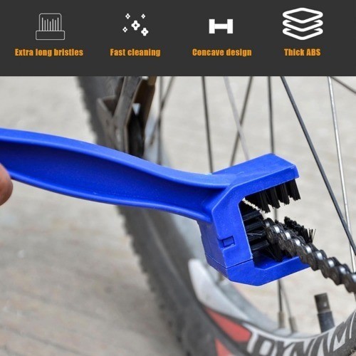 2 PCS Chain Brush, Cleaning Brush Tool for Chain Gears Maintenance Color: Blue
