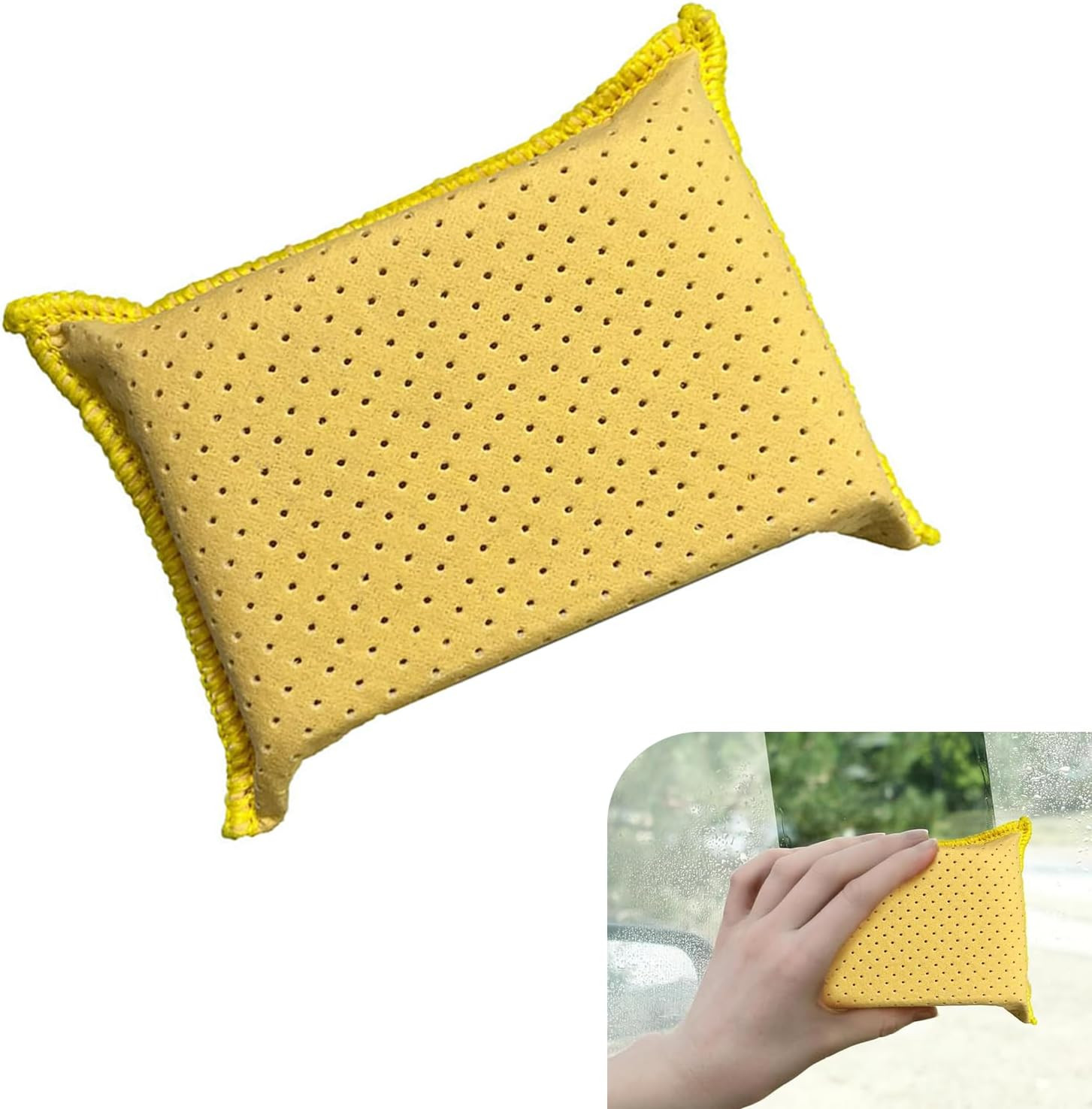 Car Windshield Cleaner Sponge Block, Super Absorbent Non-Woven Window Defogger,