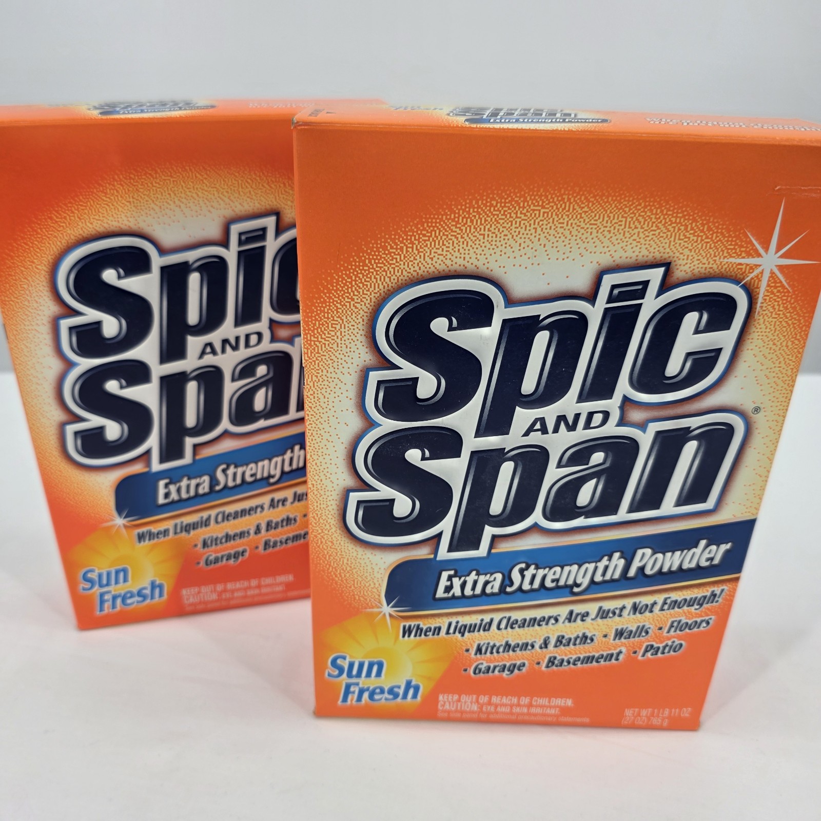 2 Spic and Span Extra Strength Powder Sun Fresh 1lb 11 oz (27 oz) NOS
