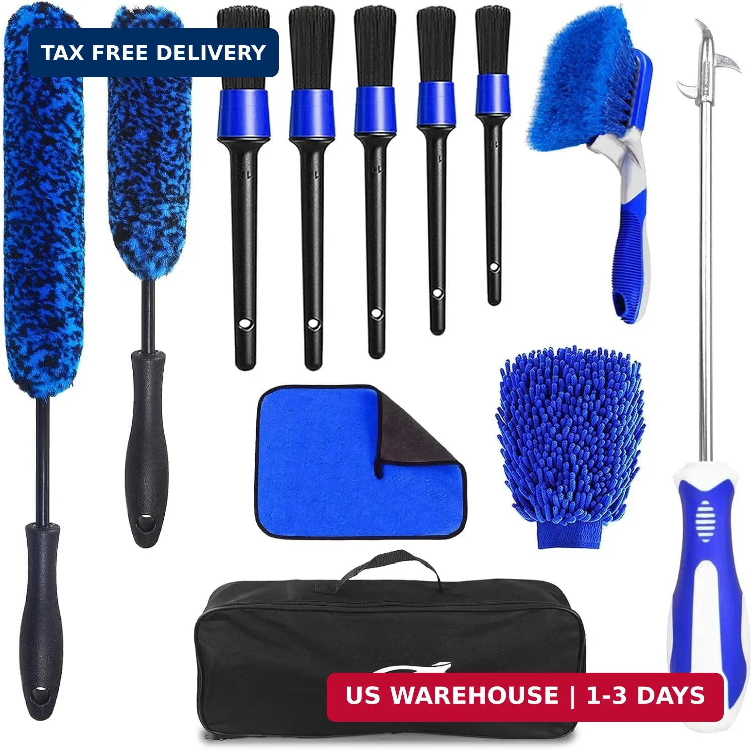 12Pcs Wheel Brush Kit for Cleaning Wheel and Tire, Wheel and Rim Brush, Car Deta