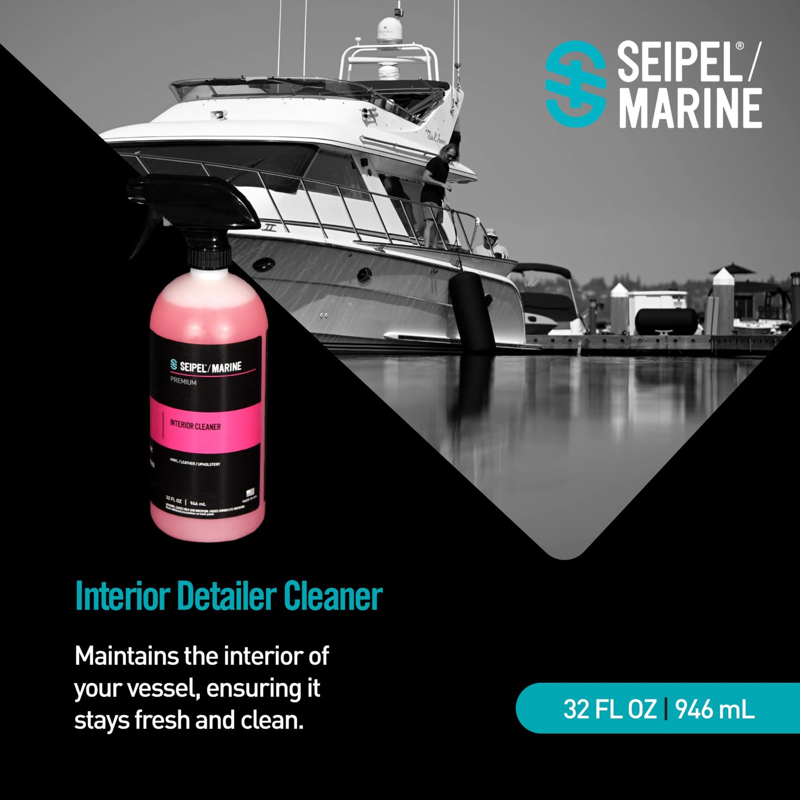 Premium Interior Boat Cleaner – Removes Dirt Grime Body Oils & More – Safe fo…