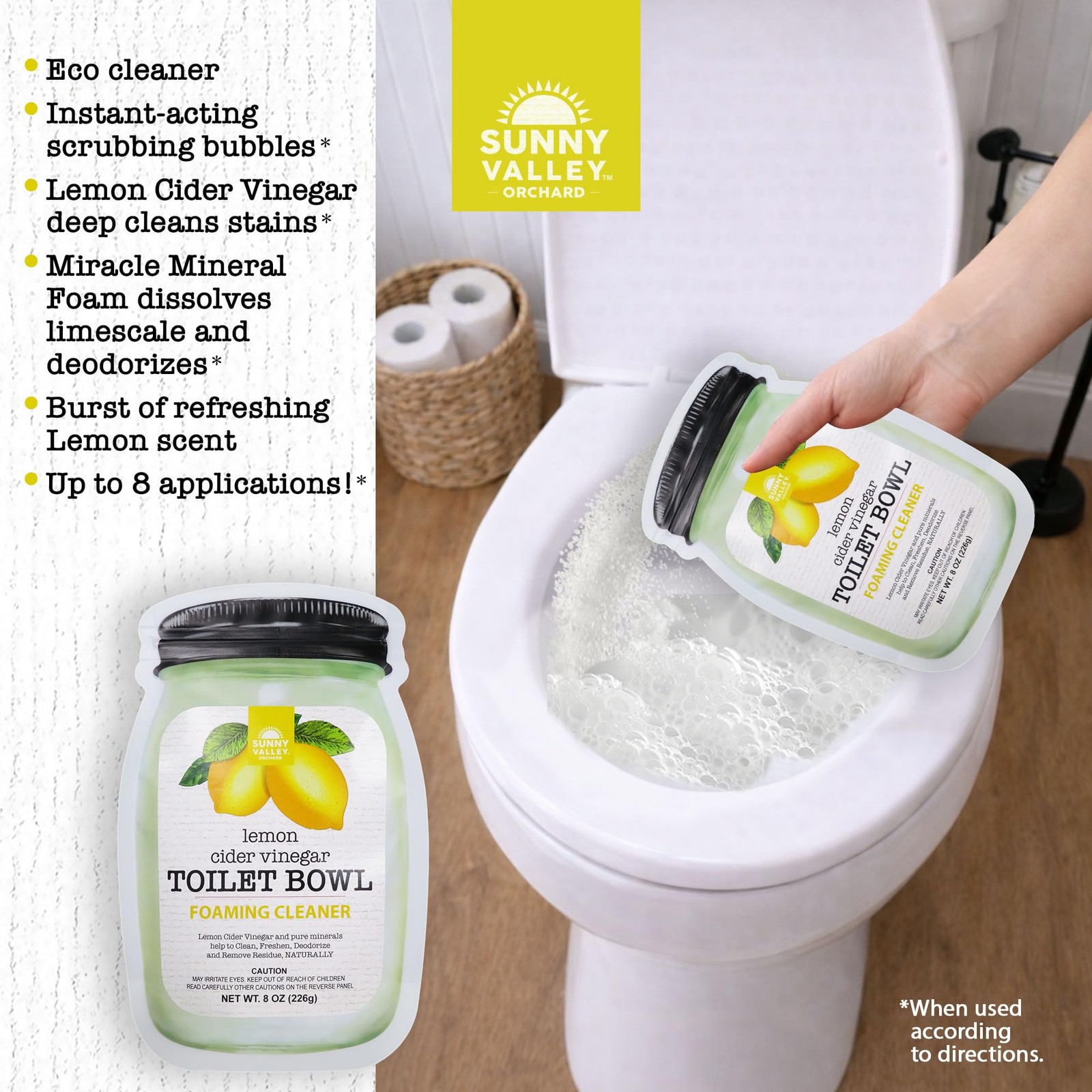 Lemon Cider Vinegar Foaming Toilet Bowl Cleaner
